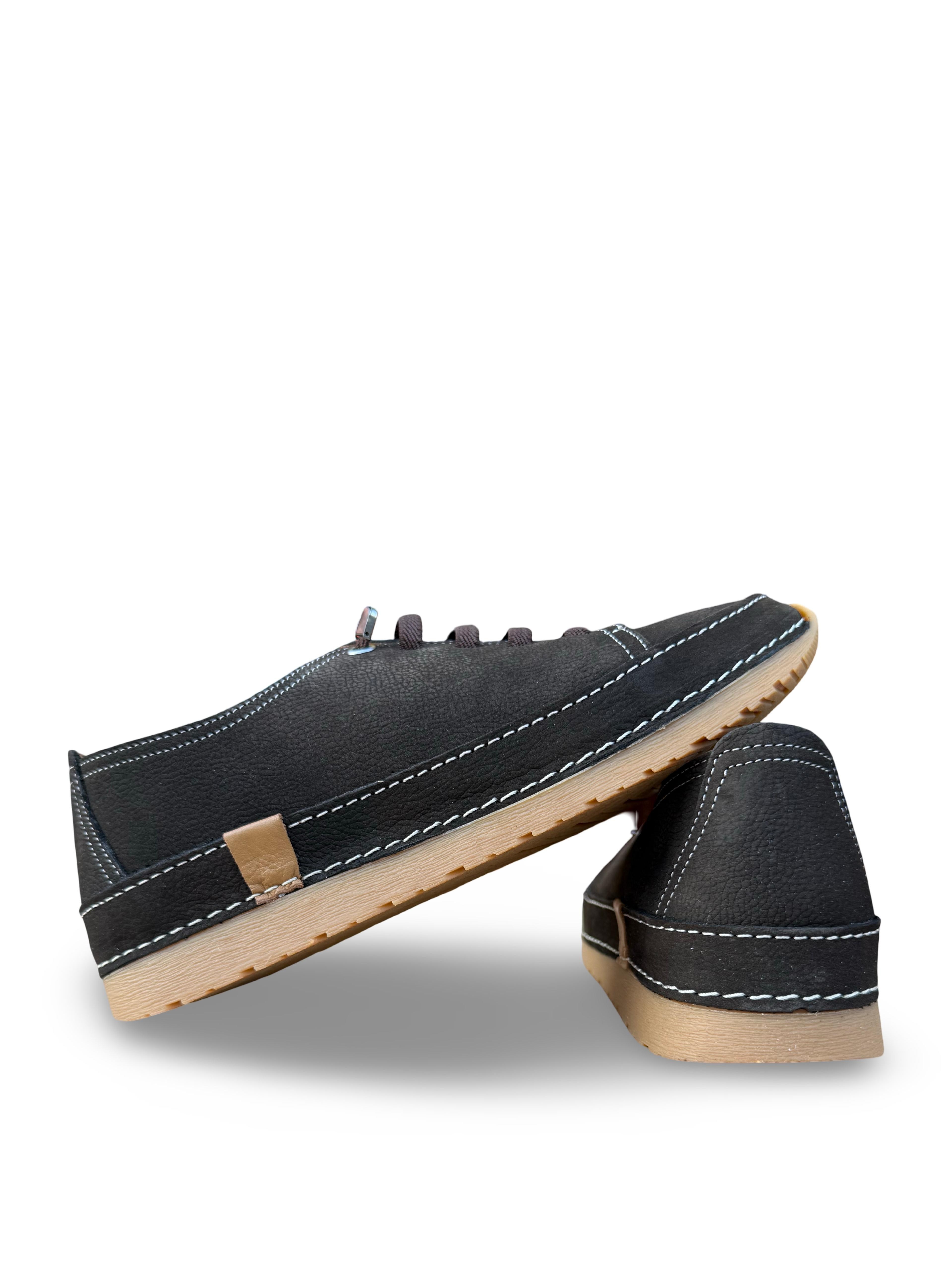 Bty262RC1 Hakiki Deri Kadın Comfort Taban Casual Ayakkabı Kahve Nubuk