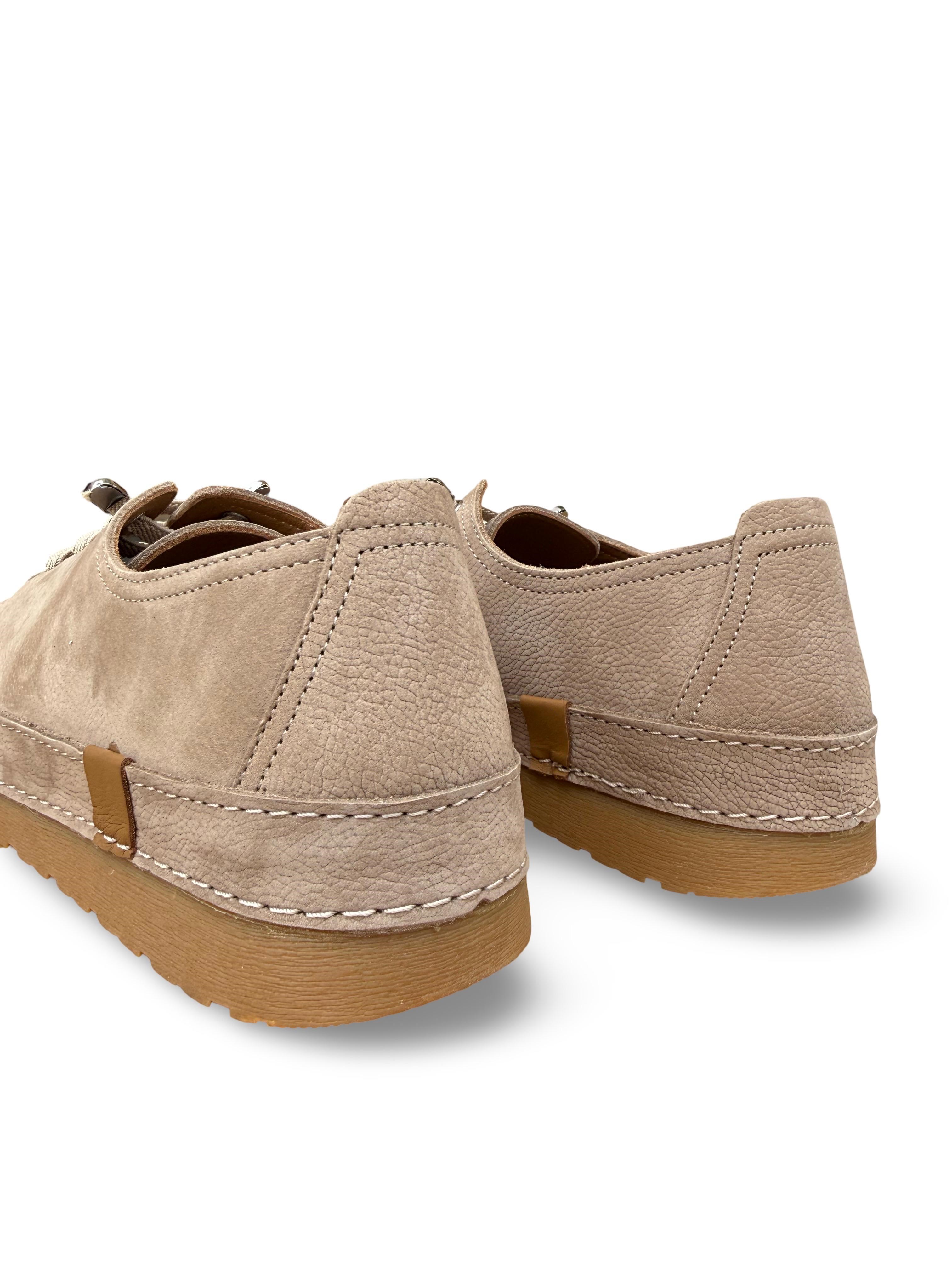 Bty262RC1 Hakiki Deri Kadın Comfort Taban Casual Ayakkabı Vizon Nubuk