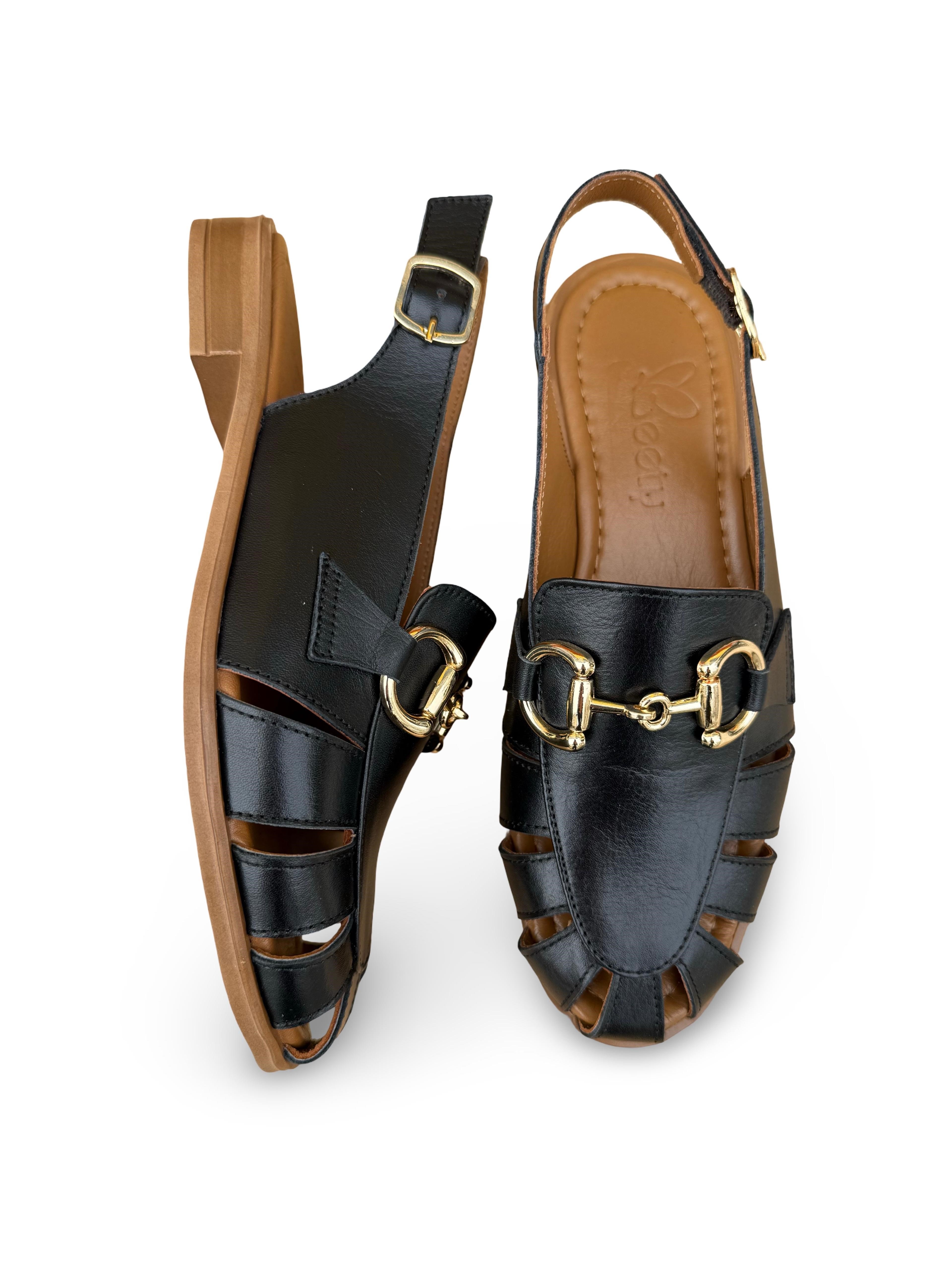 Bty2640034 Hakiki Deri Kadın Loafer Ayakkabı Siyah