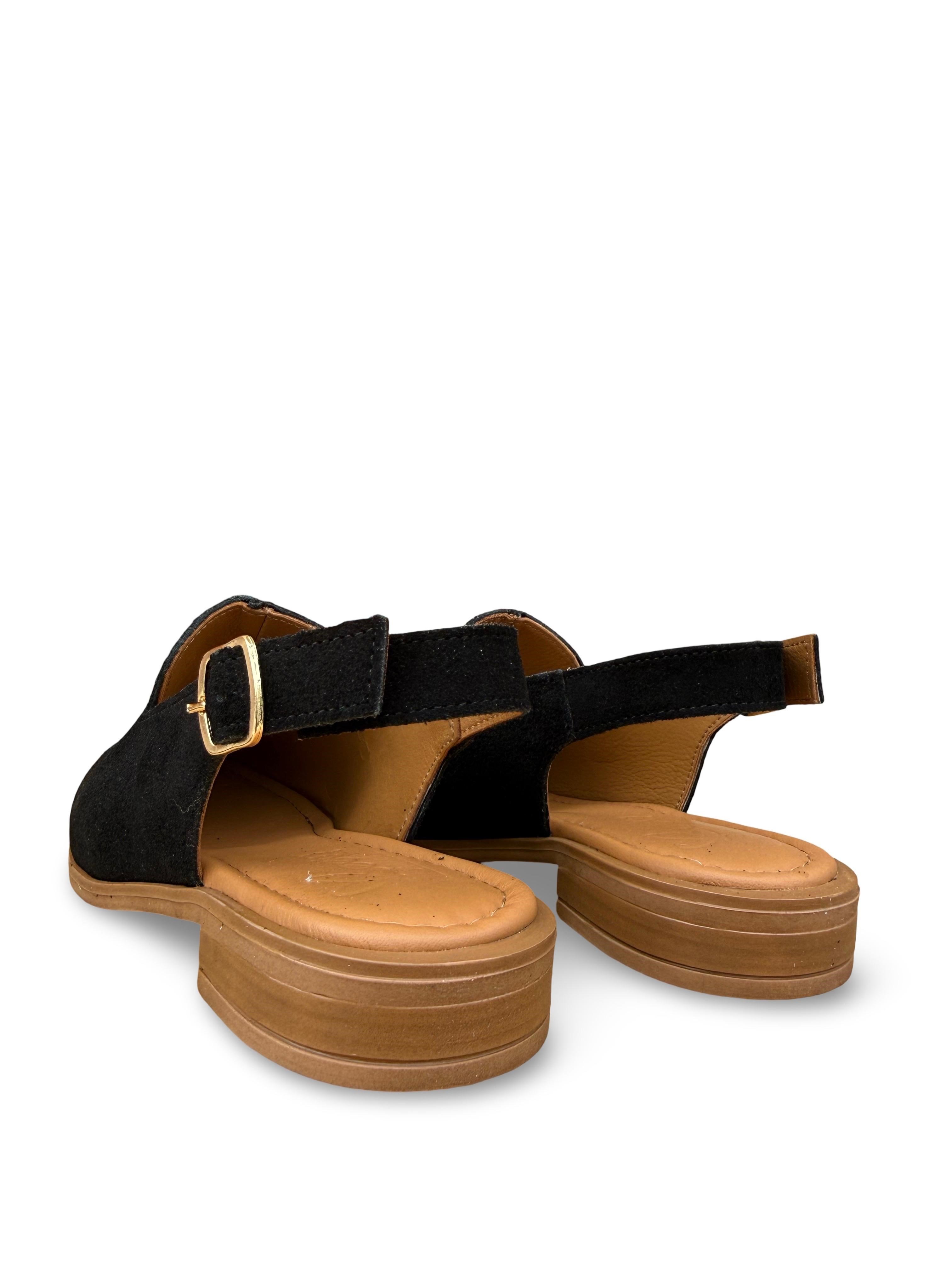 Bty264009 Hakiki Deri Kadın Loafer Ayakkabı Siyah Süet