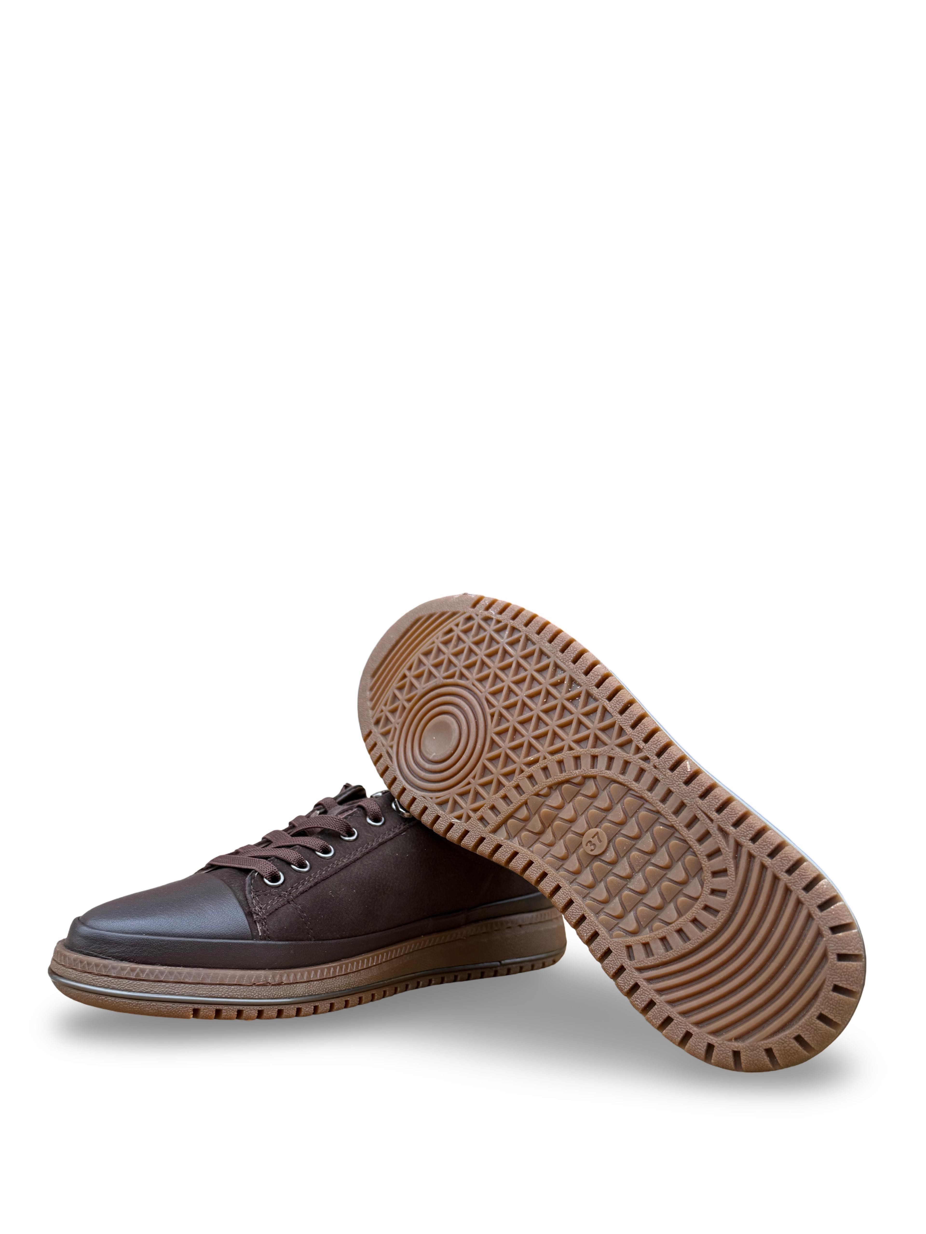 Bty273C121 Hakiki Deri Comfort Taban Kadın Casual Ayakkabı Kahve
