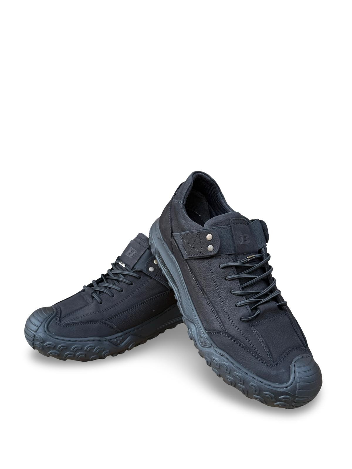 Bul270045 Hakiki Deri Comfort Taban Casual Ayakkabı Siyah Nubuk