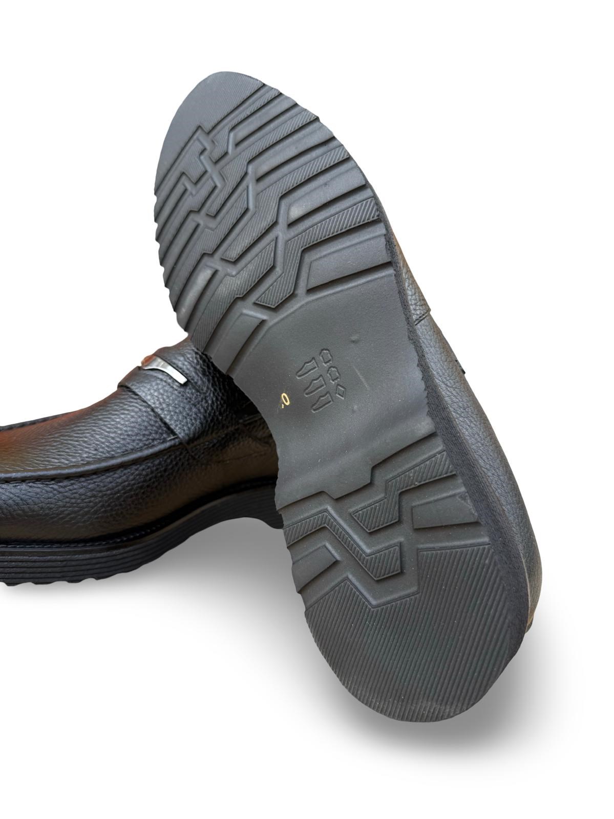 Fosco 2893 Hakiki Deri Eva Taban Erkek Ayakkabı Siyah