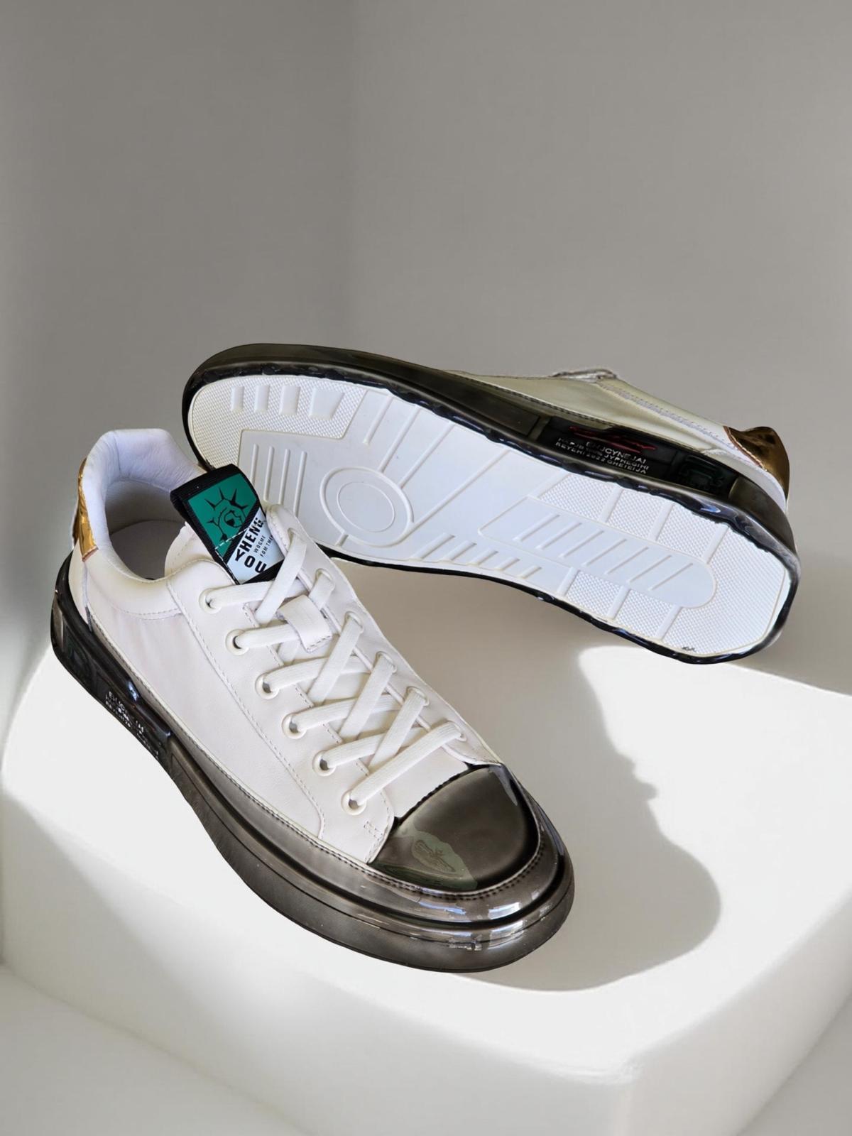 Guja 24K510-2 Hakiki Deri Erkek Casul Sneaker Beyaz