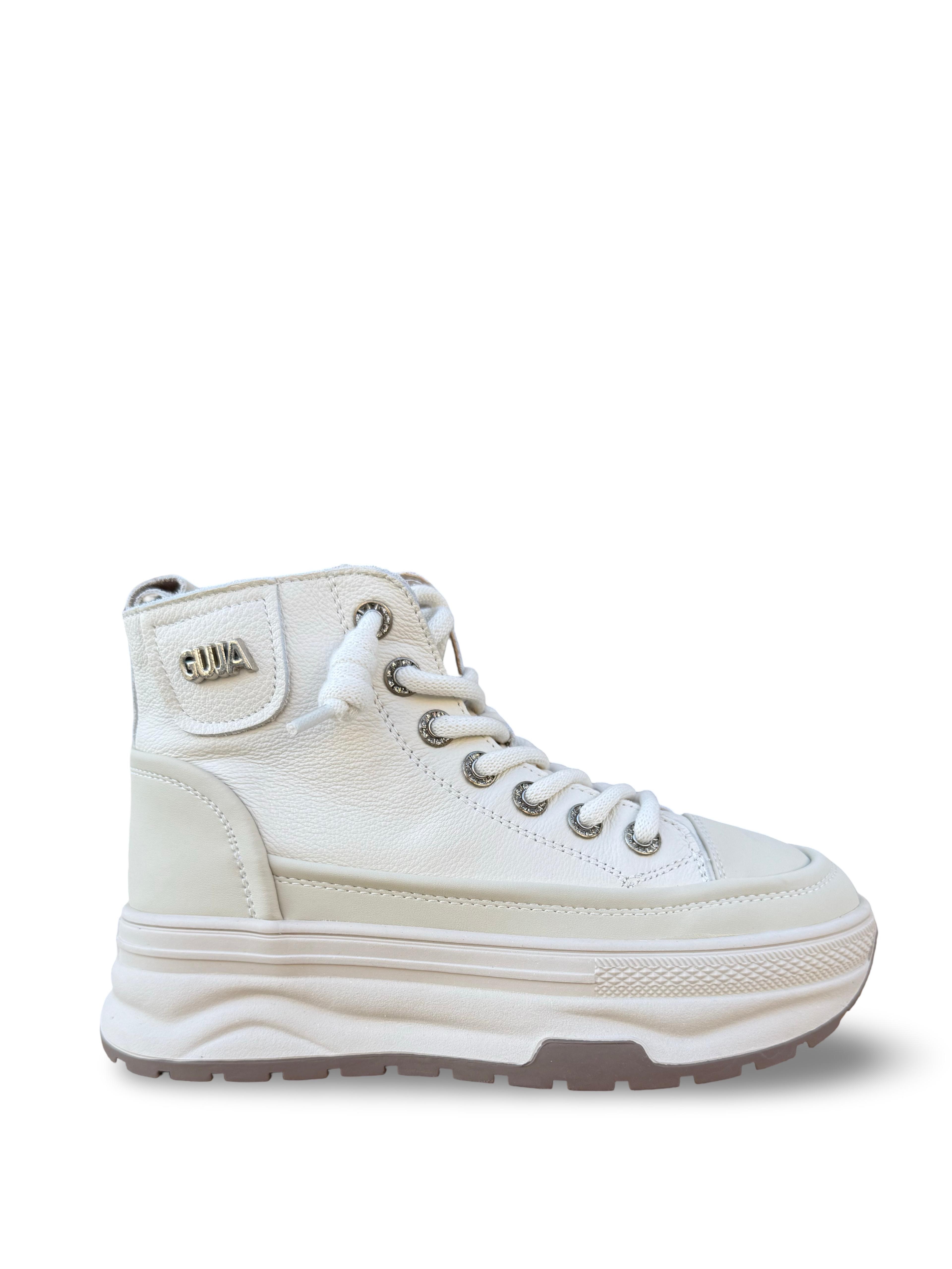 Guja 26K336-1 Hakiki Deri  Kadın Sneaker Bot Bej