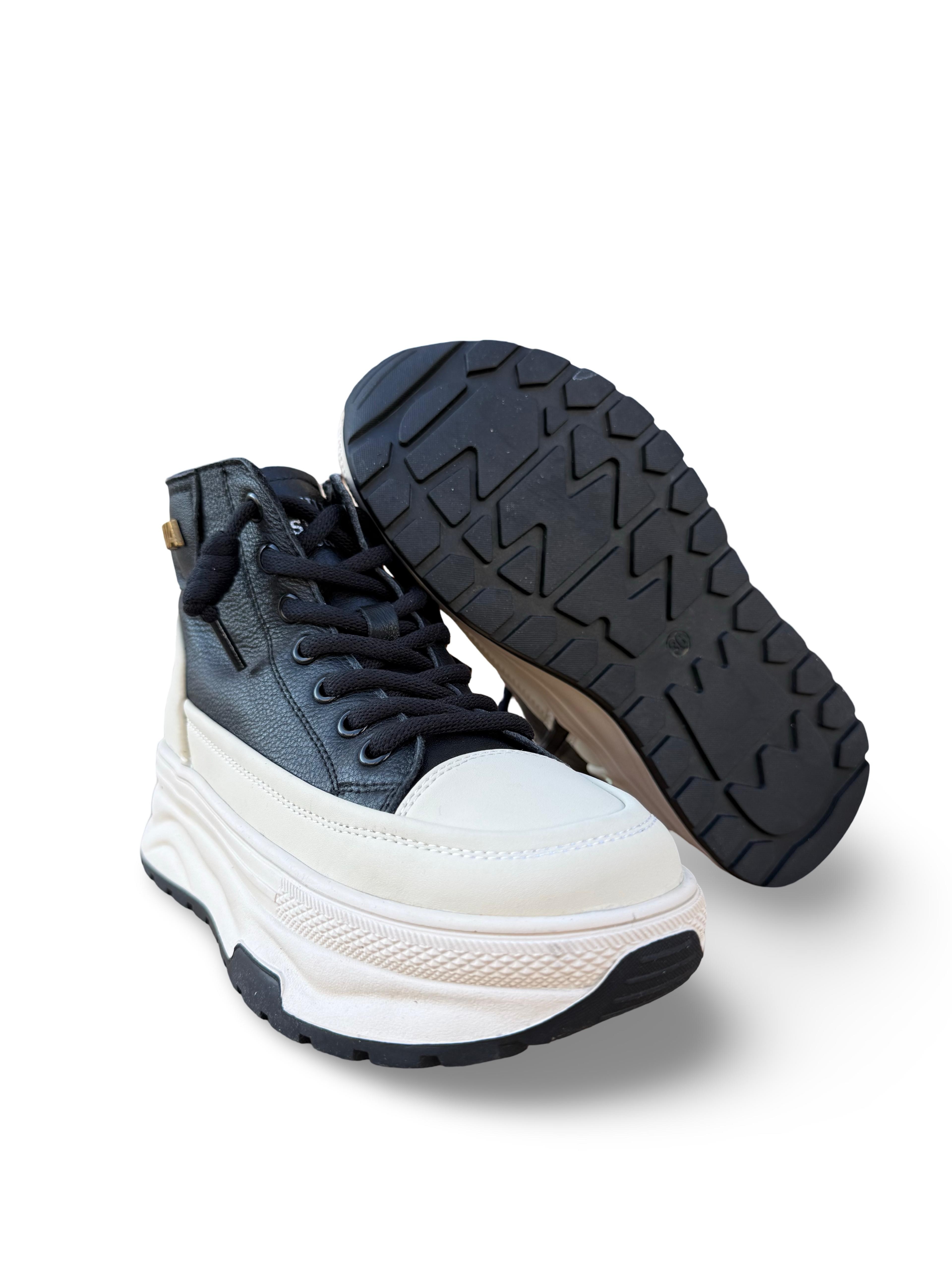Guja 26K336-1 Hakiki Deri  Kadın Sneaker Bot Siyah