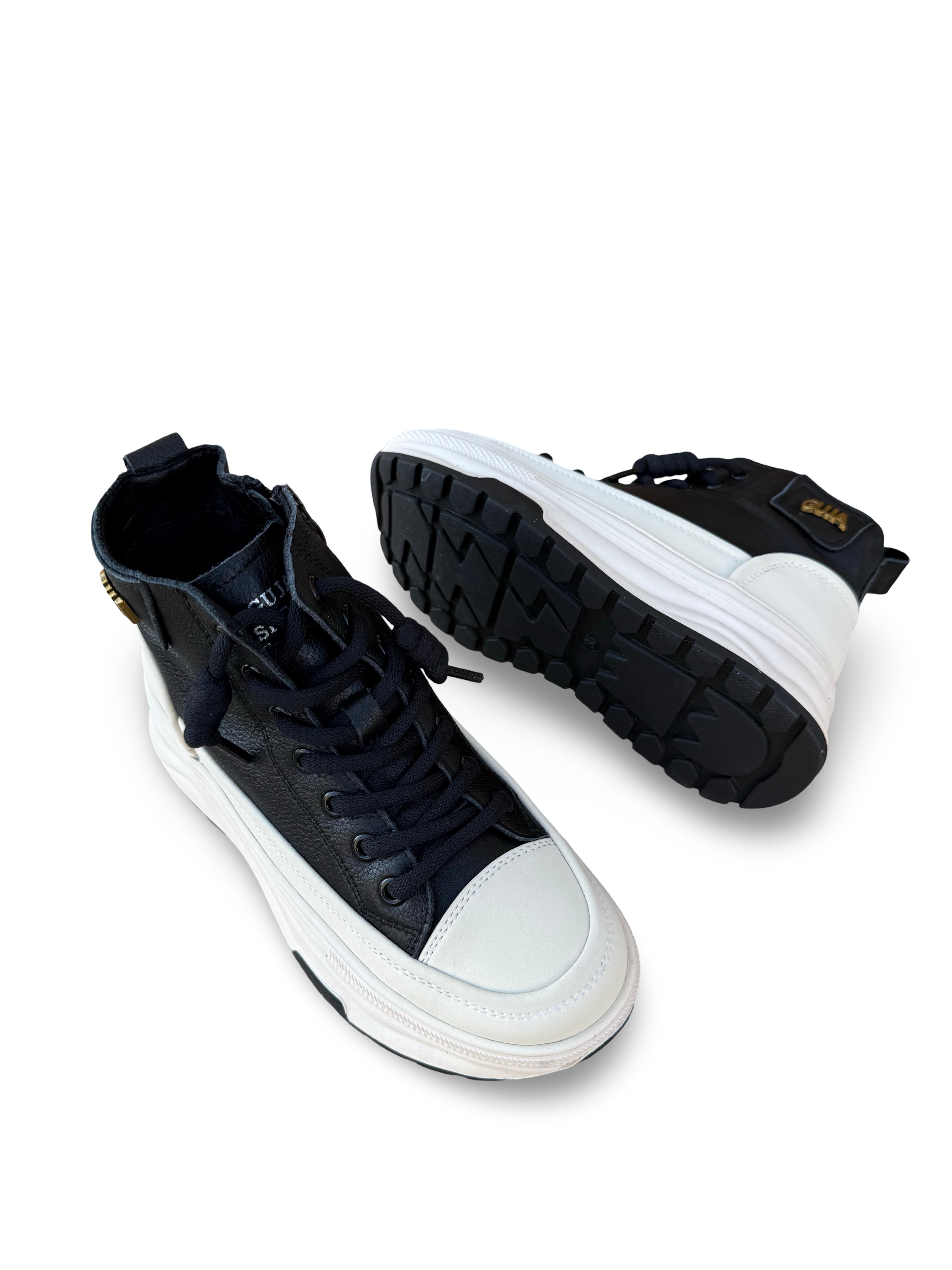 Guja 26K336-1 Hakiki Deri  Kadın Sneaker Bot Siyah
