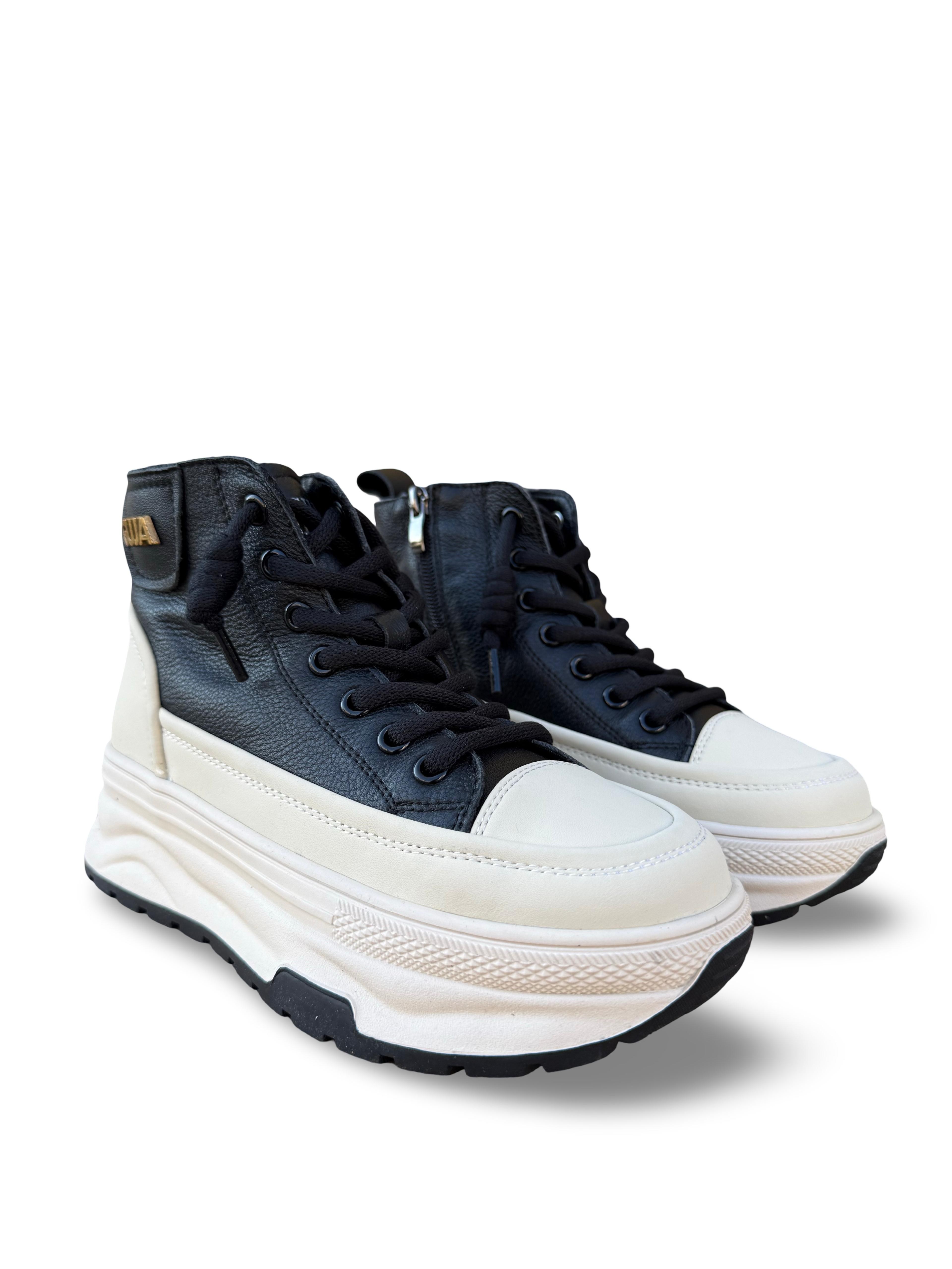Guja 26K336-1 Hakiki Deri  Kadın Sneaker Bot Siyah