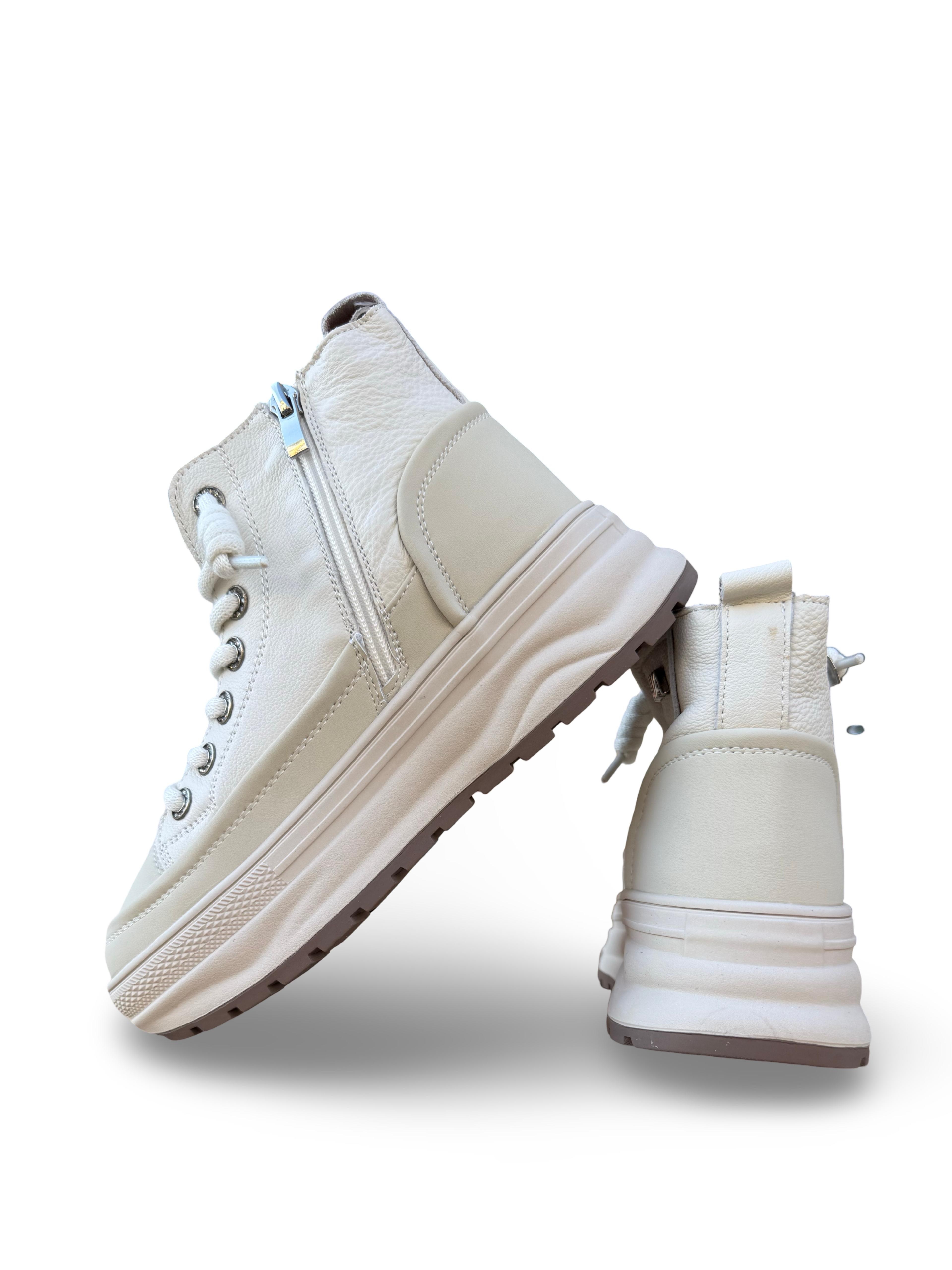 Guja 26K336-1 Hakiki Deri  Kadın Sneaker Bot Bej