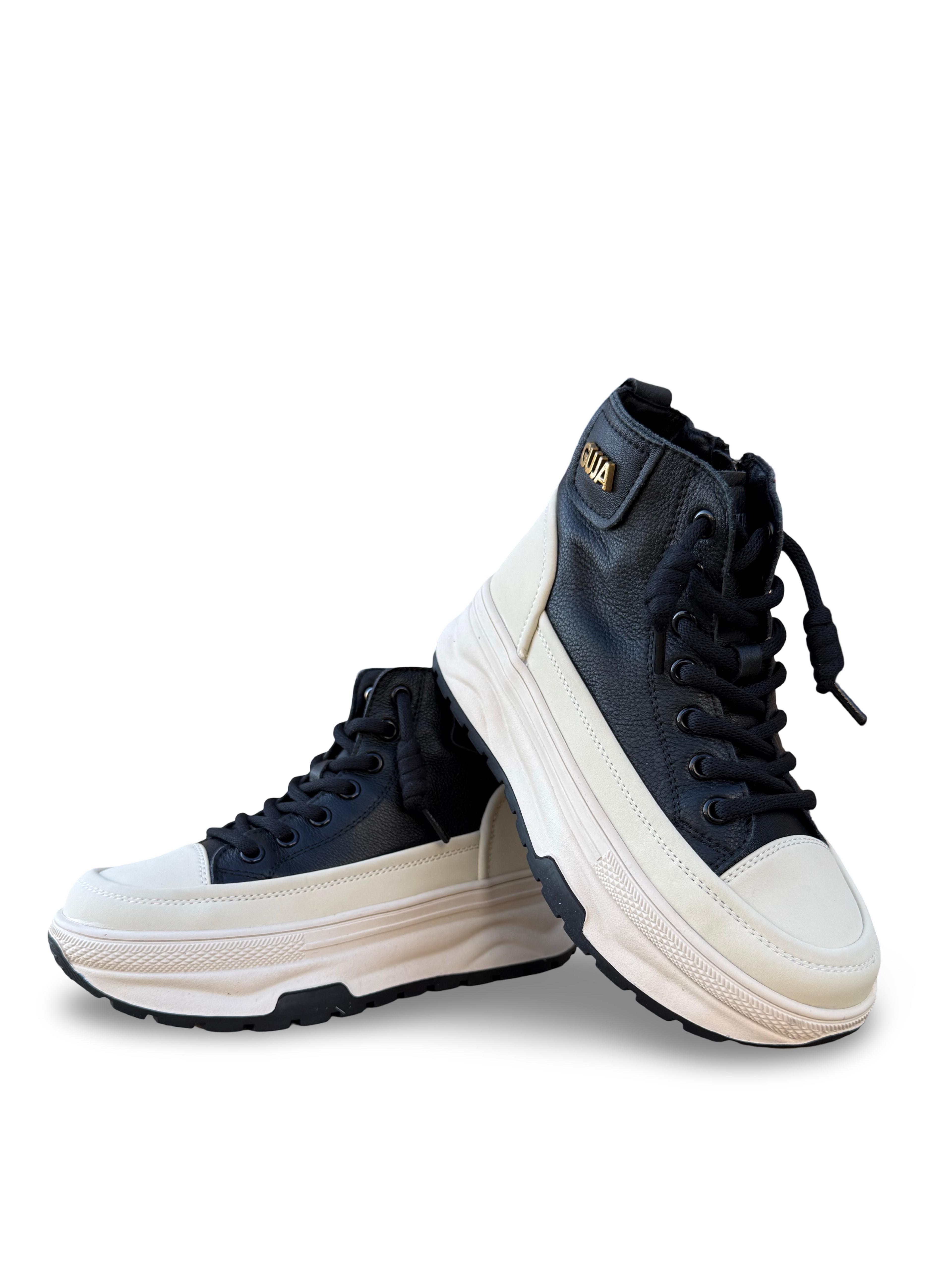 Guja 26K336-1 Hakiki Deri  Kadın Sneaker Bot Siyah