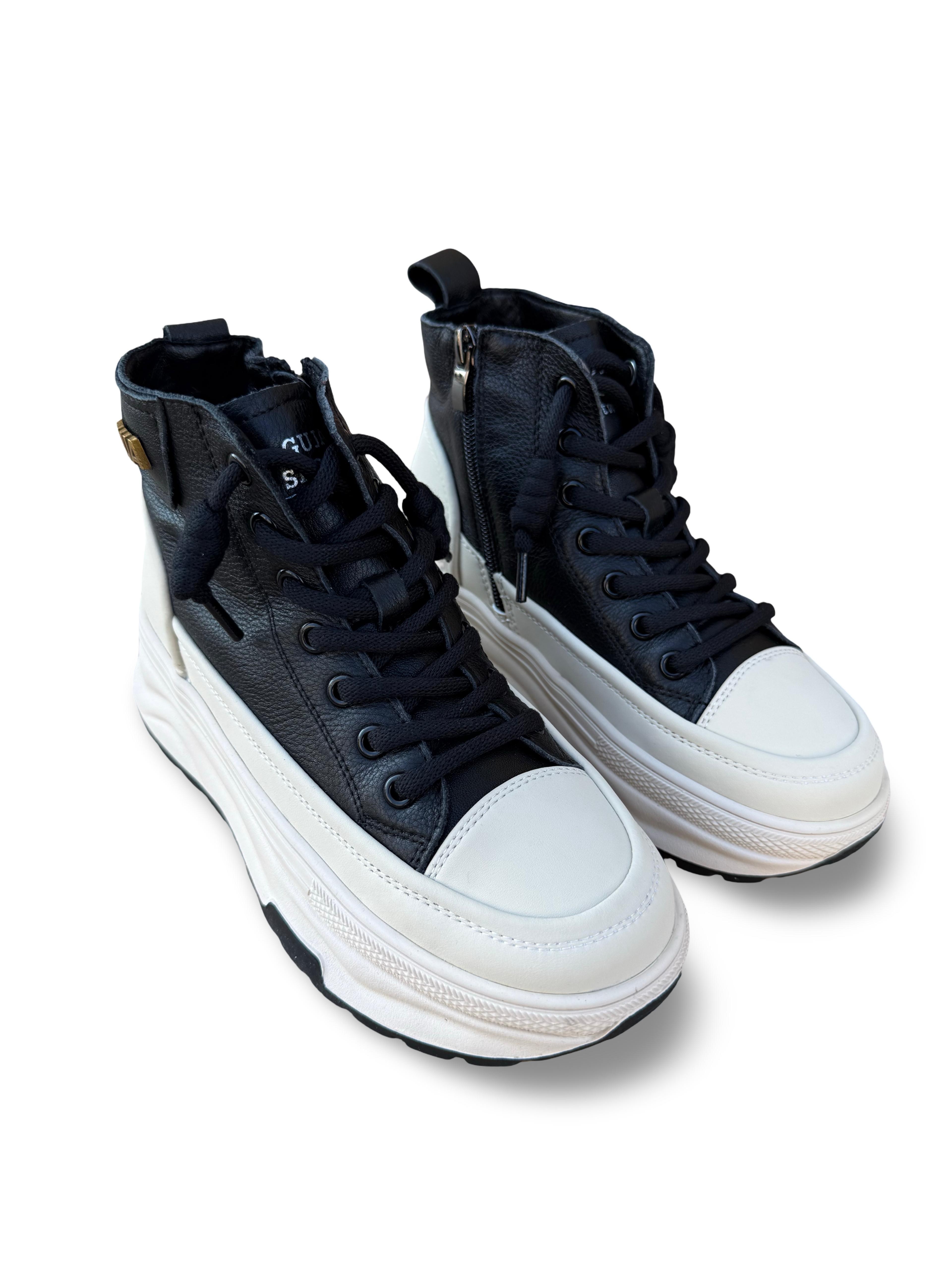 Guja 26K336-1 Hakiki Deri  Kadın Sneaker Bot Siyah