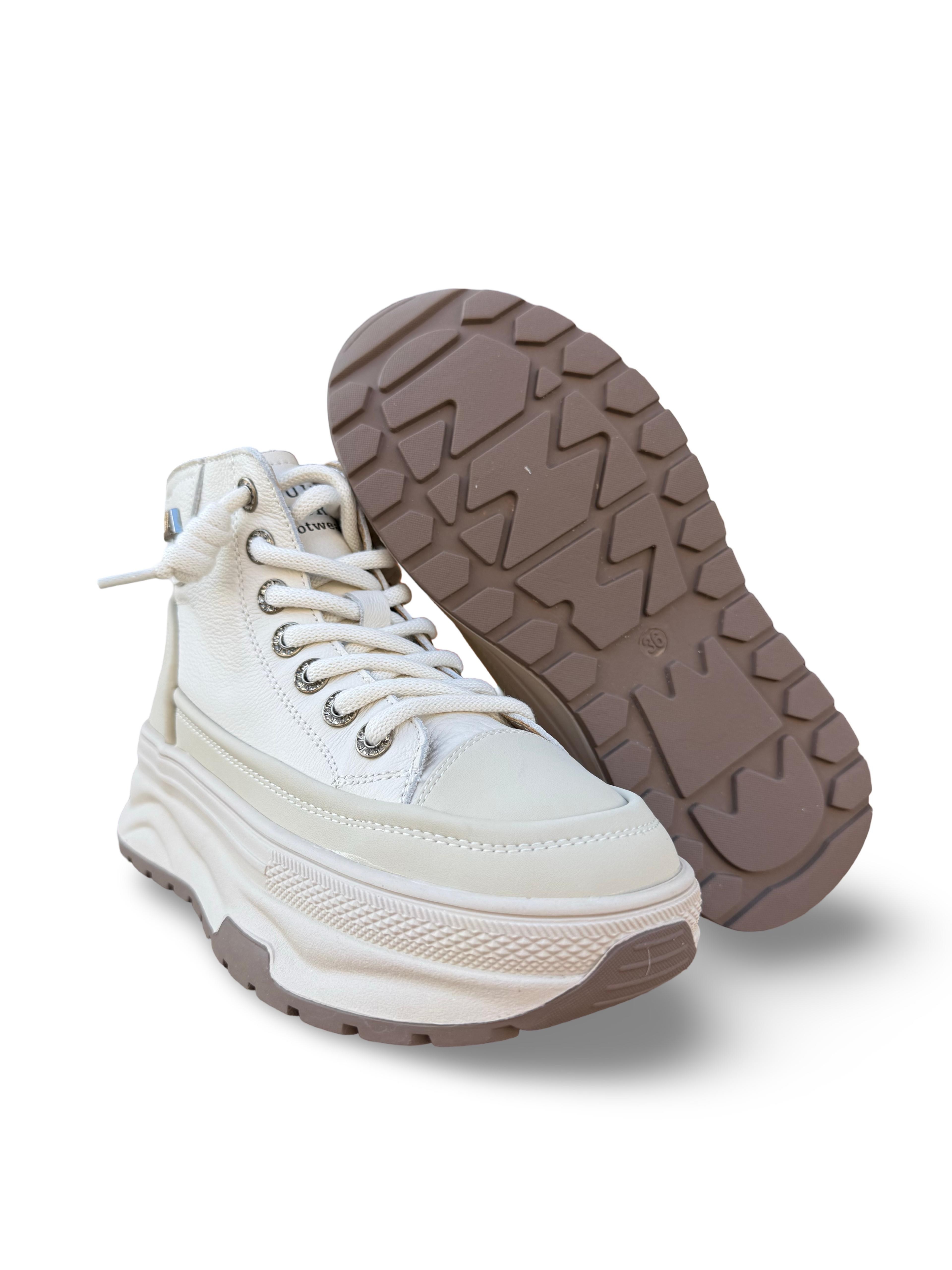 Guja 26K336-1 Hakiki Deri  Kadın Sneaker Bot Bej
