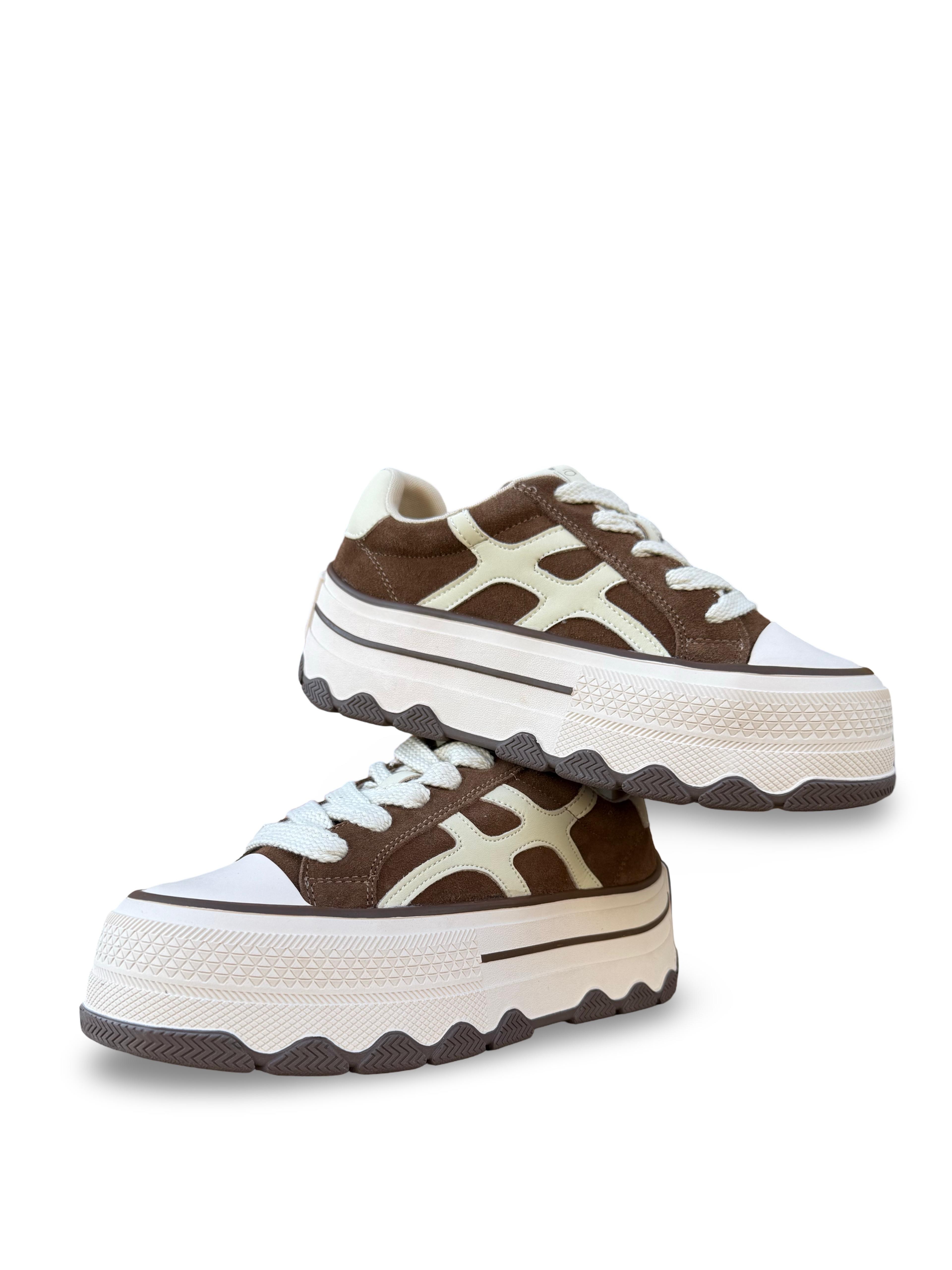 Guja 26K366 Hakiki Deri Kadın Sneaker Spor Camel