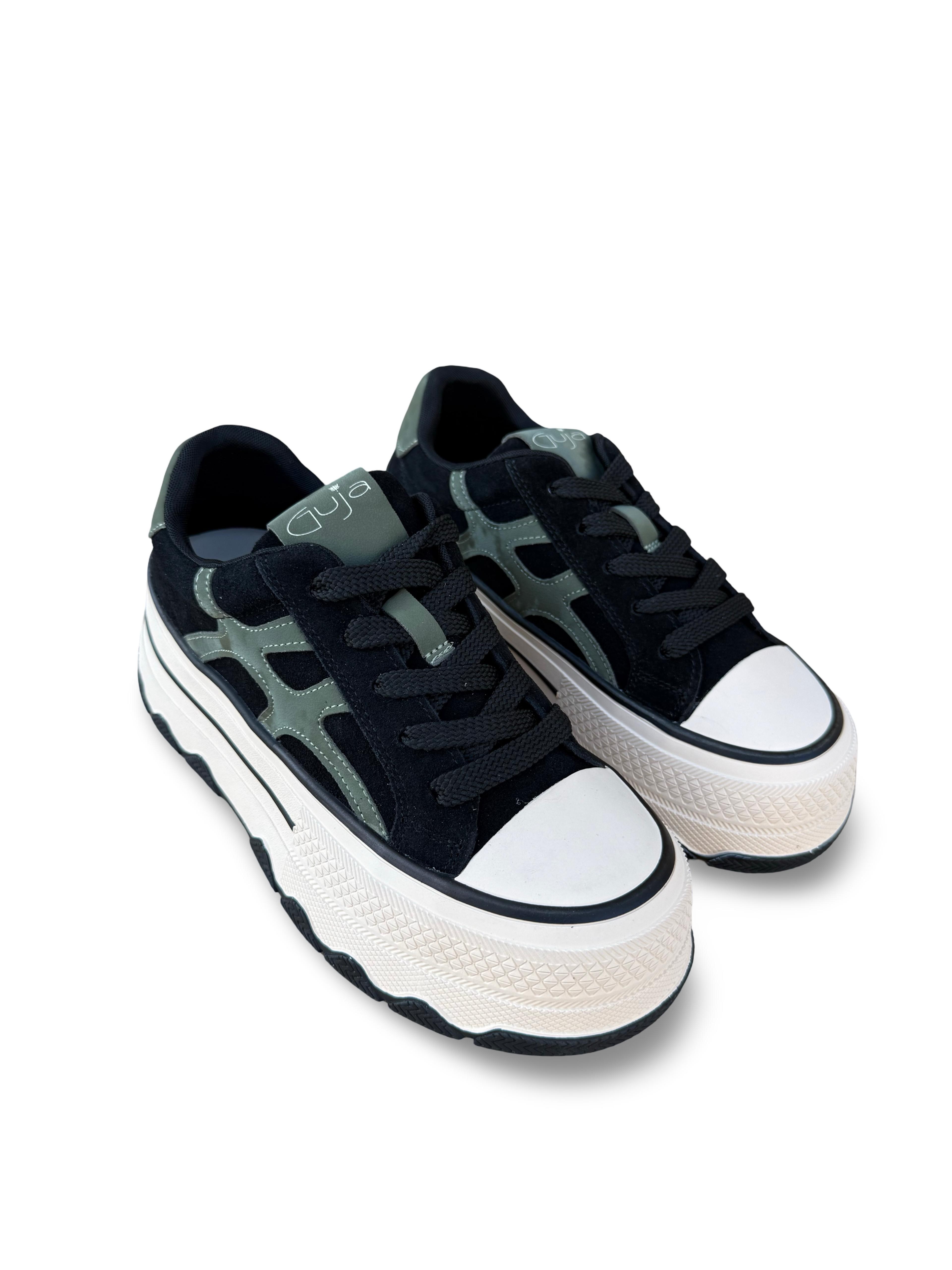 Guja 26K366 Hakiki Deri Kadın Sneaker Spor Siyah