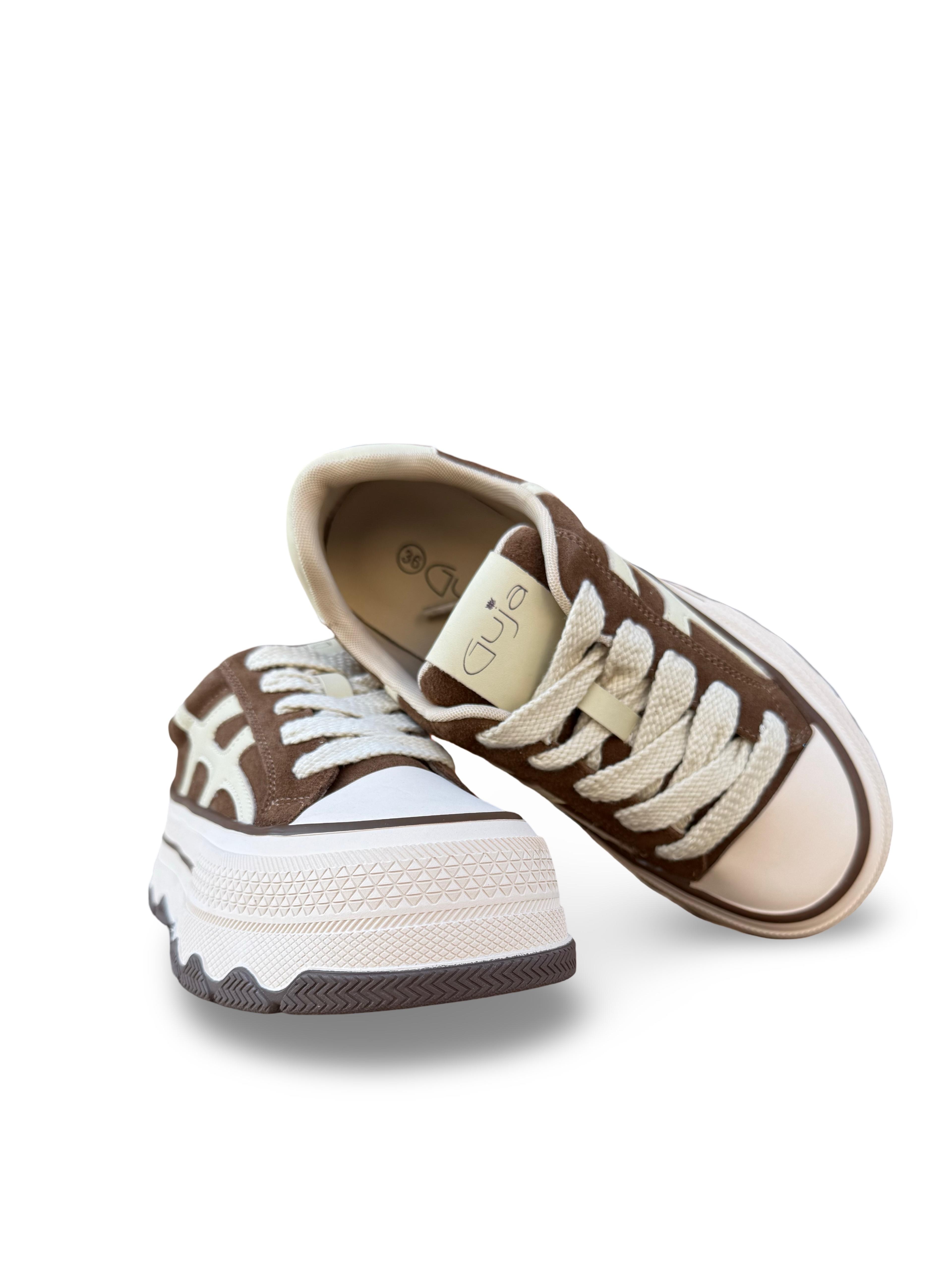 Guja 26K366 Hakiki Deri Kadın Sneaker Spor Camel