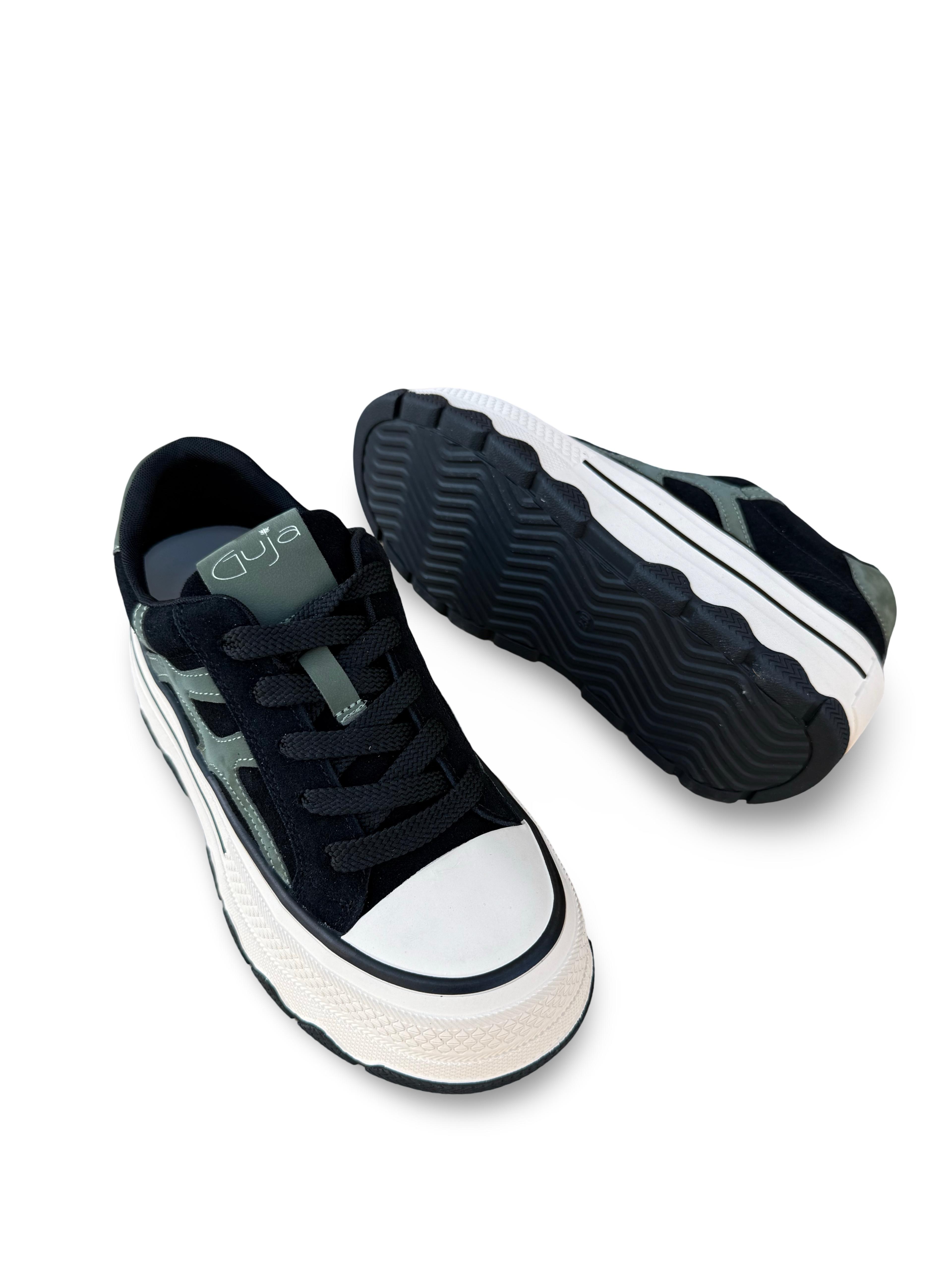 Guja 26K366 Hakiki Deri Kadın Sneaker Spor Siyah