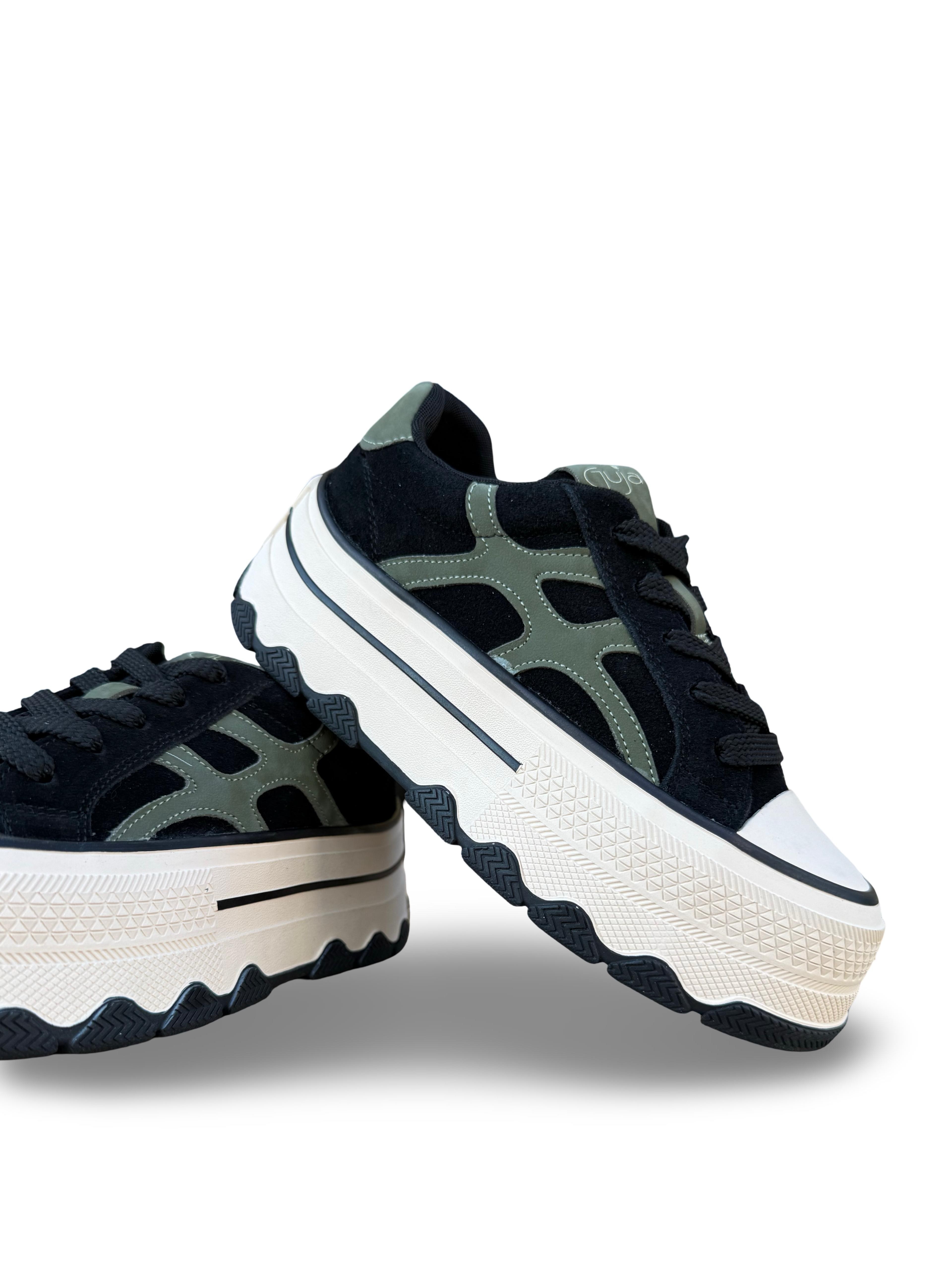 Guja 26K366 Hakiki Deri Kadın Sneaker Spor Siyah