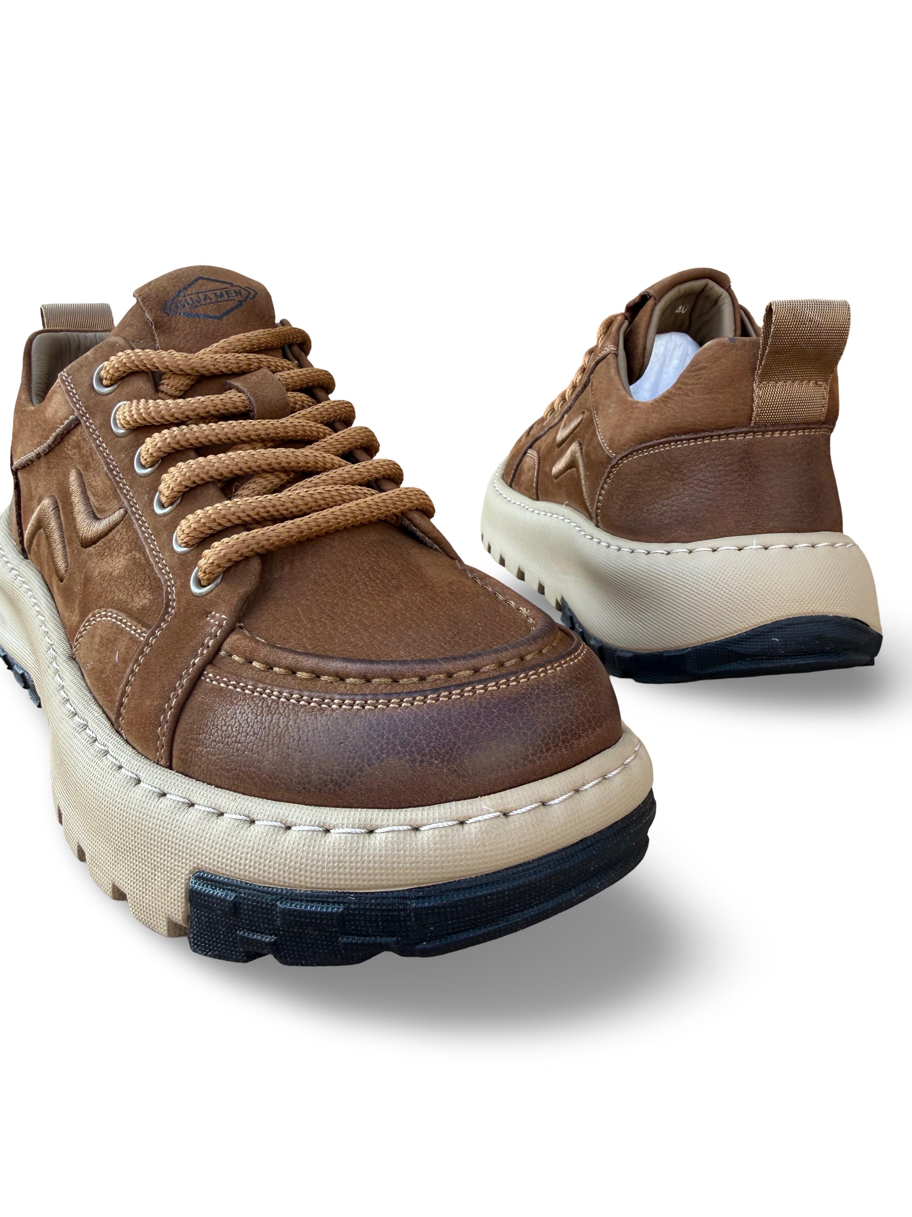 Guja 26K552 Hakiki Nubuk Deri Erkek Sneaker Spor Camel