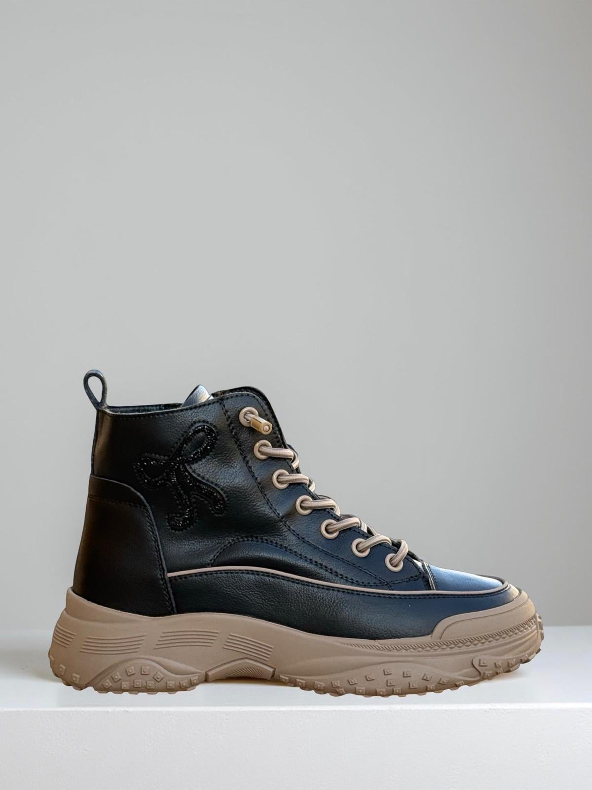 Guja K310-3 Tabanlı Kadın Sneaker Bot Kömür