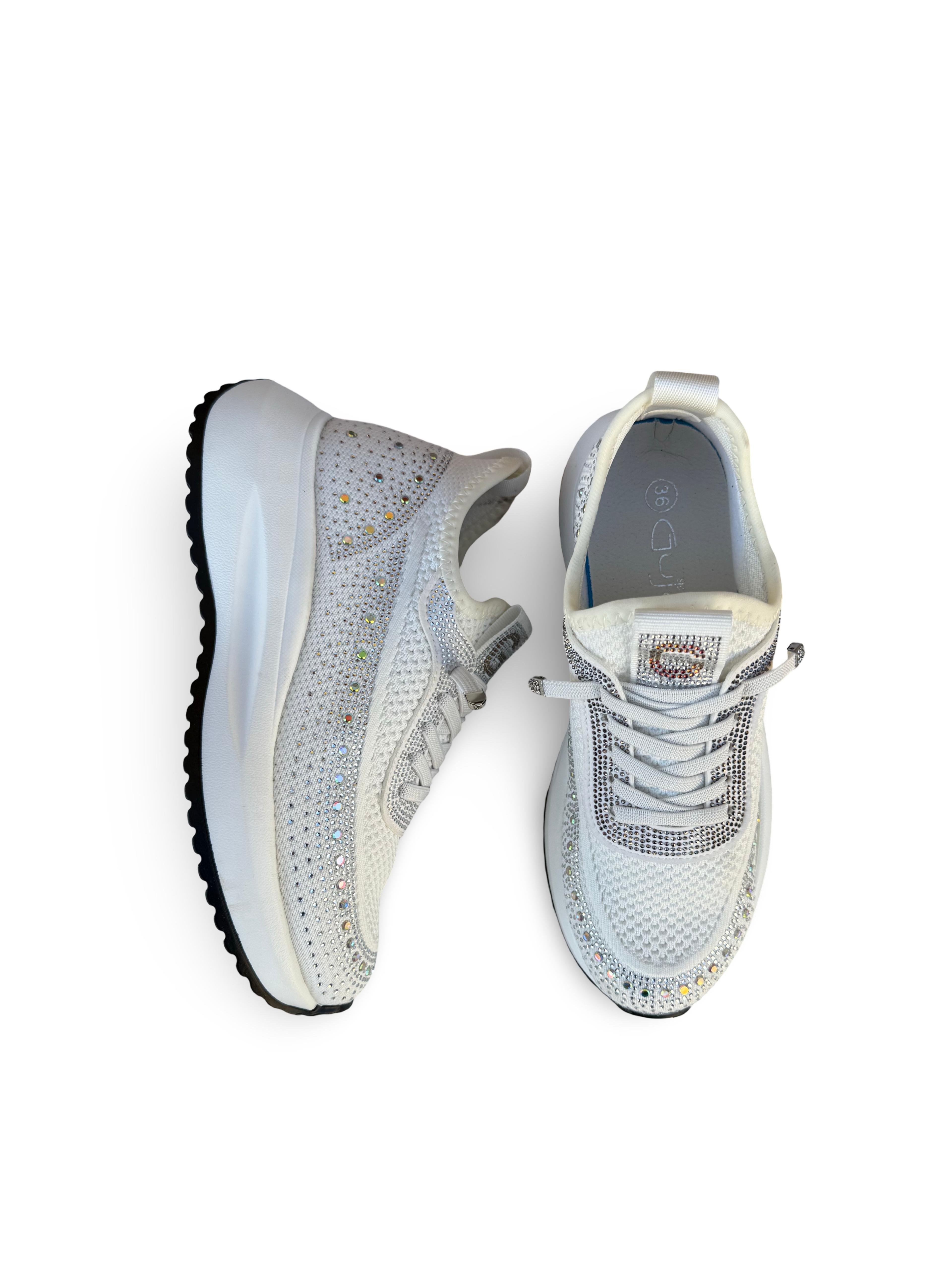 Guja Y301-3 Taşlı Kadın Spor Sneaker Beyaz