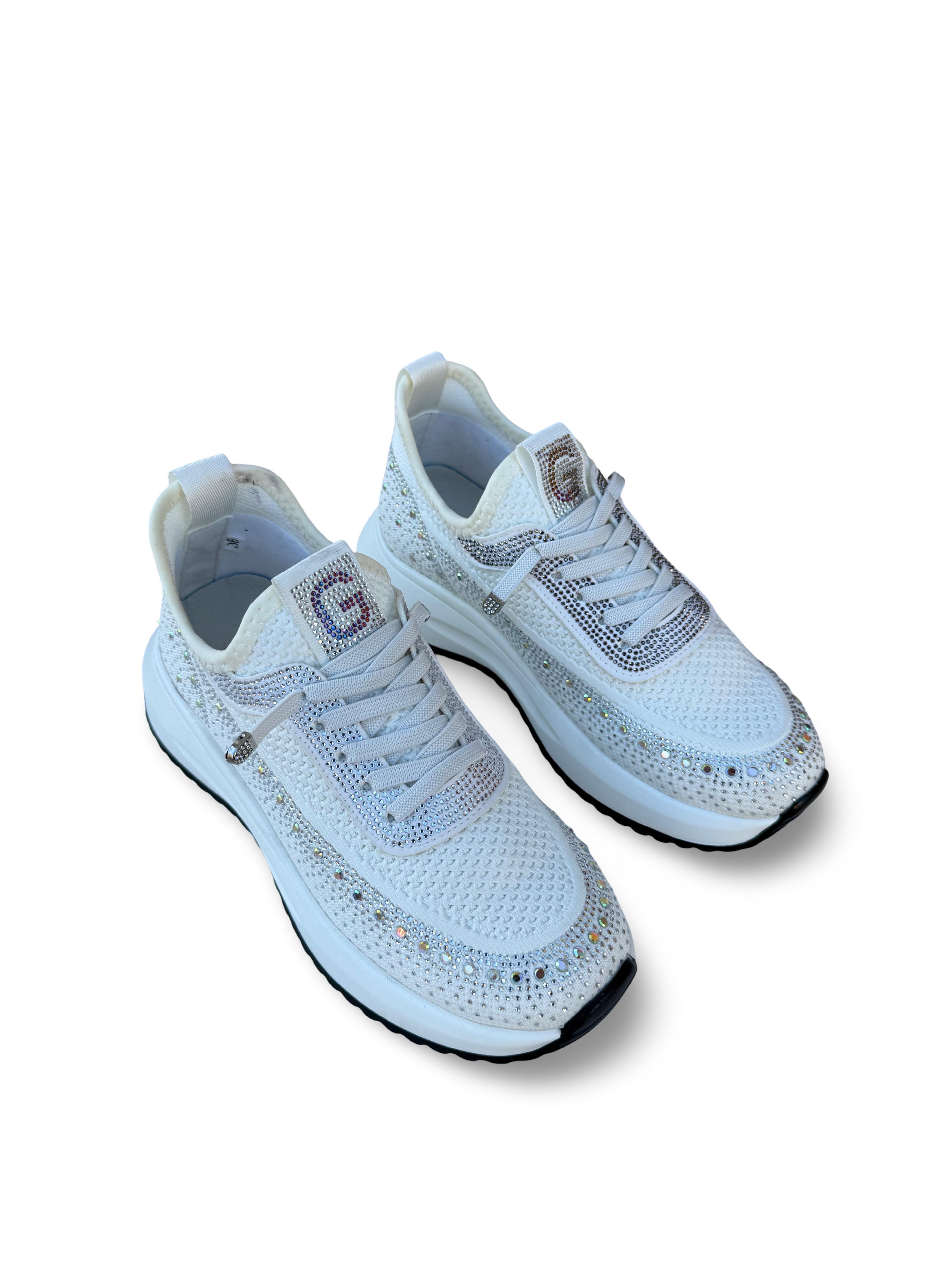 Guja Y301-3 Taşlı Kadın Spor Sneaker Beyaz