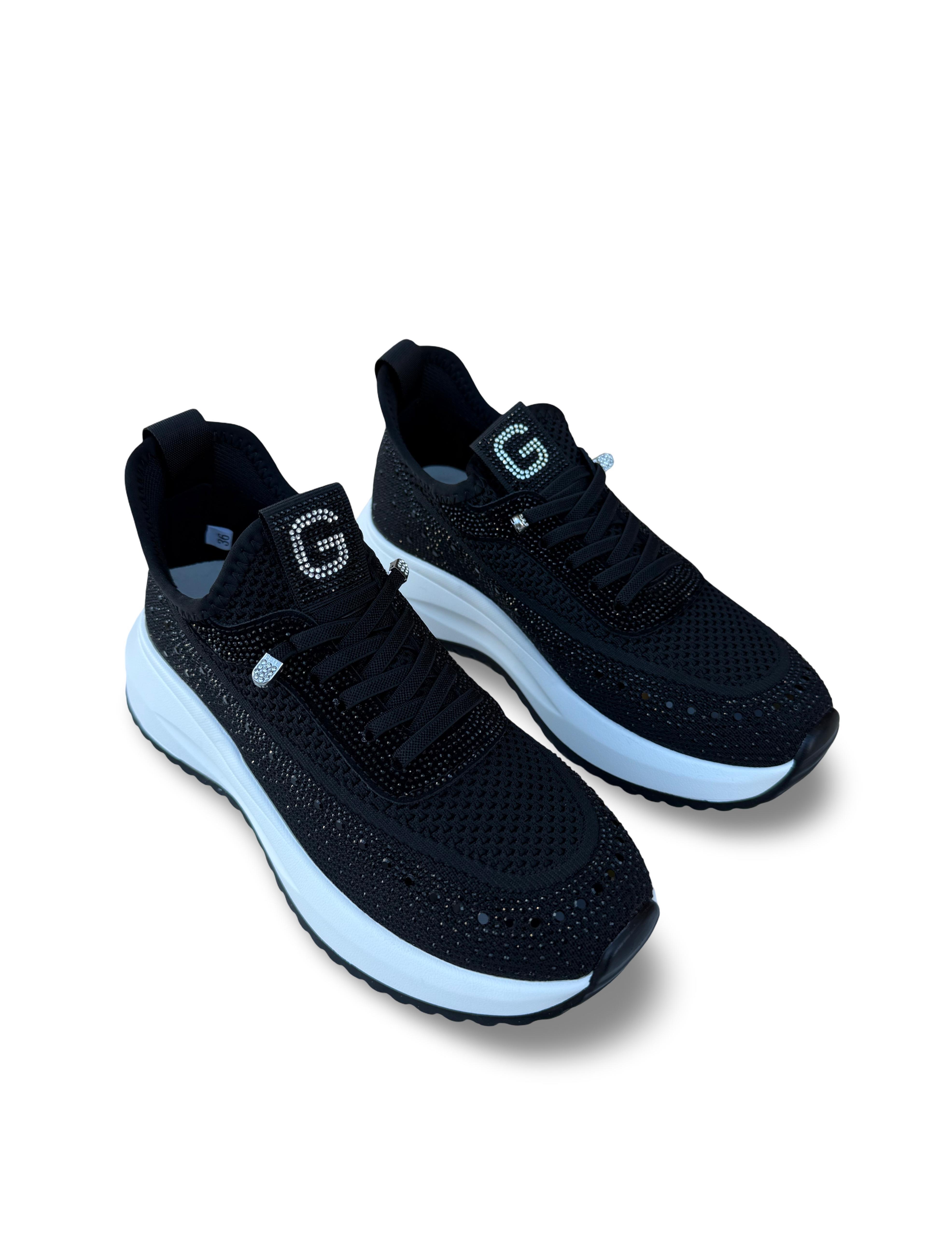 Guja Y301-3 Taşlı Kadın Spor Sneaker Siyah