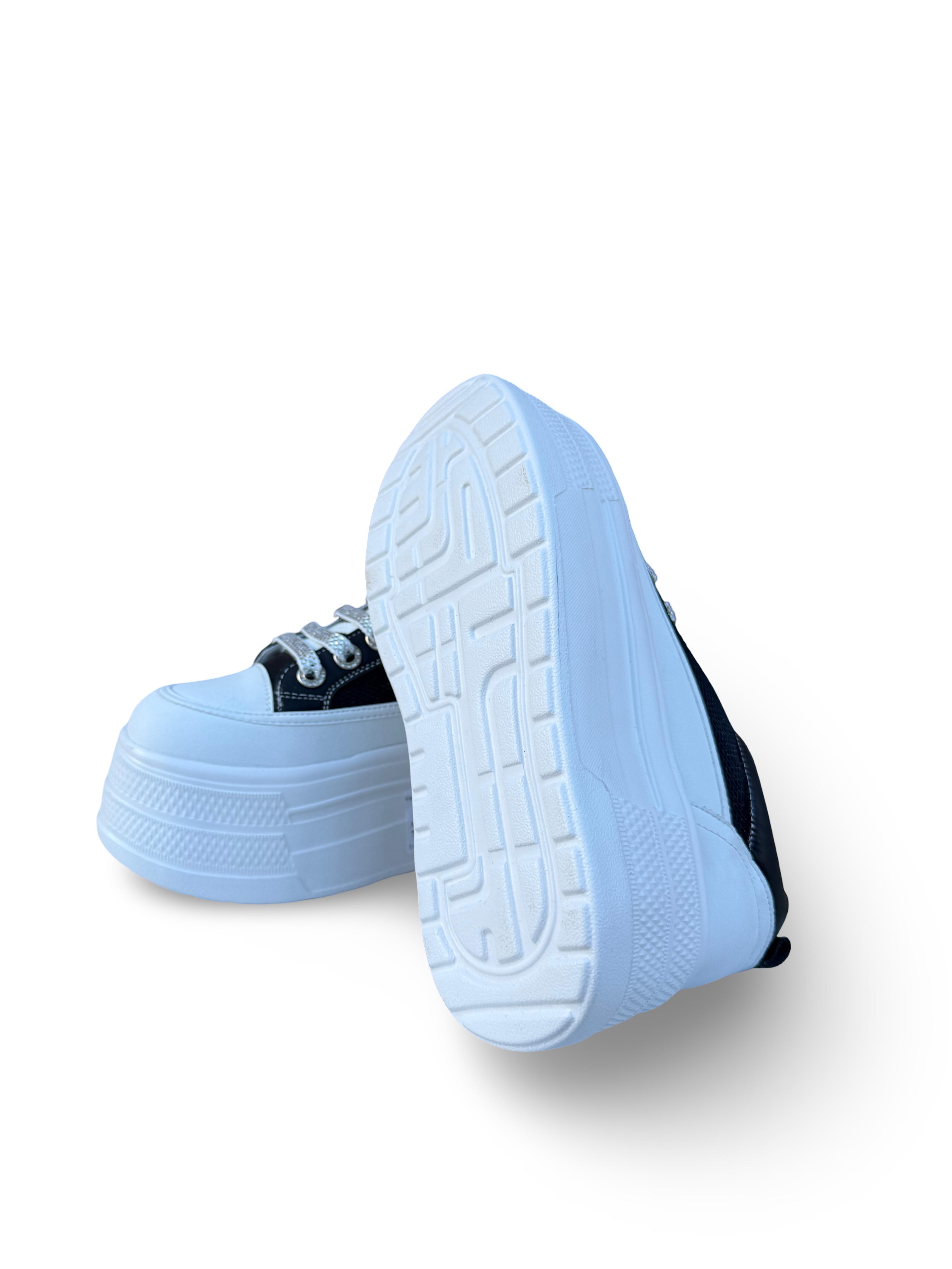 Guja Y349-2 File  Dolgu Taban Kadın Sneaker Siyah