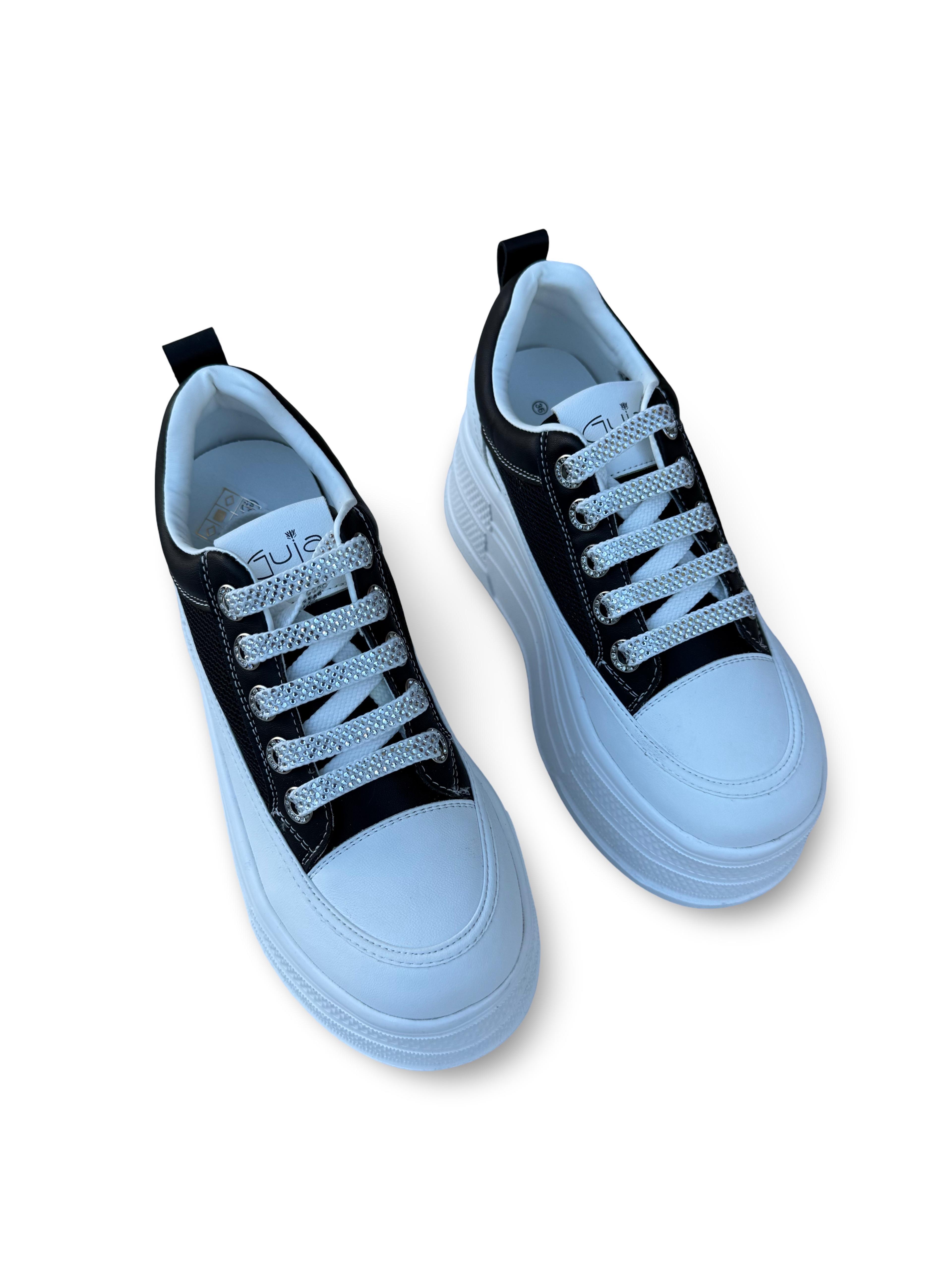 Guja Y349-2 File  Dolgu Taban Kadın Sneaker Siyah