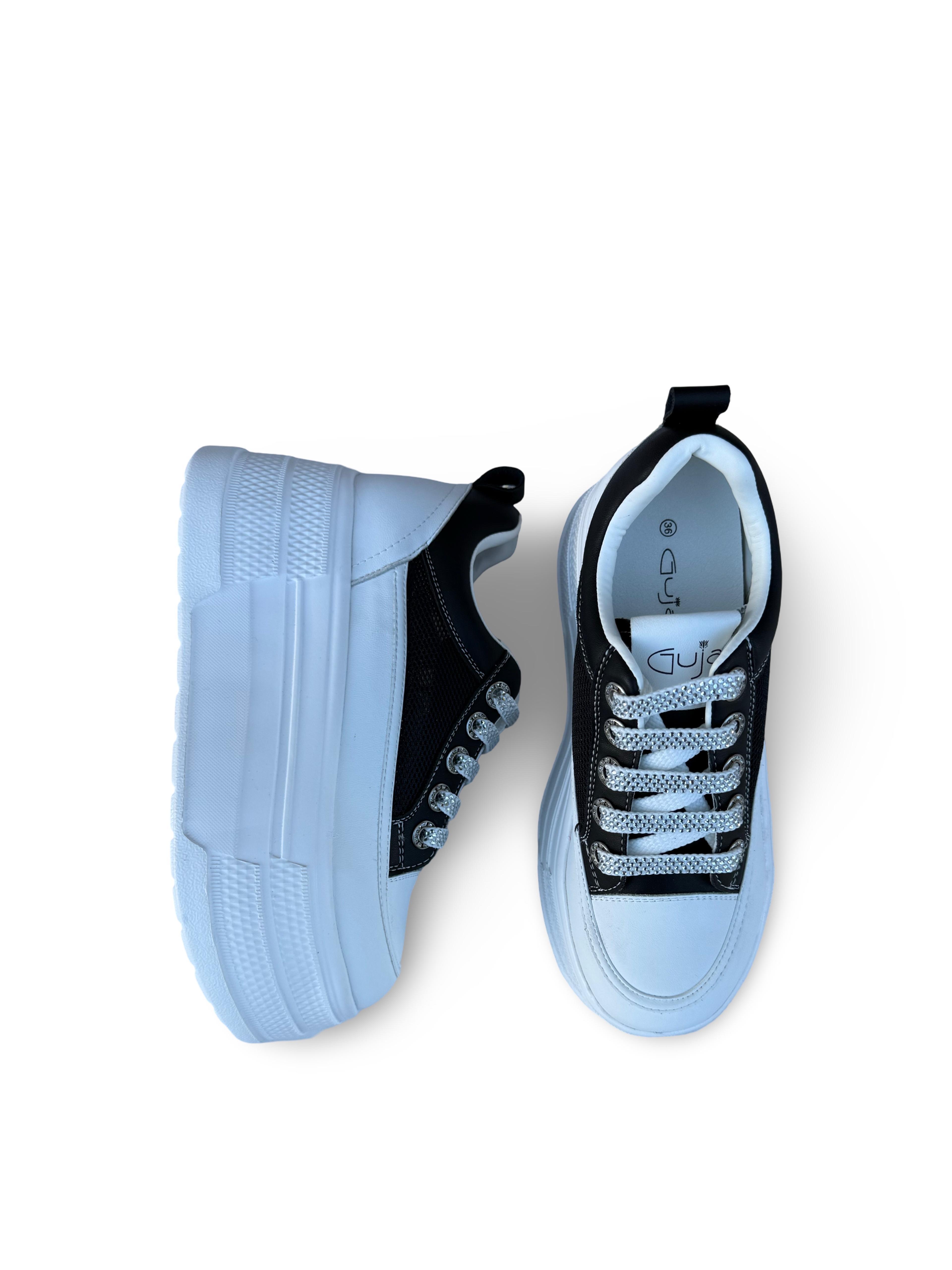 Guja Y349-2 File  Dolgu Taban Kadın Sneaker Siyah