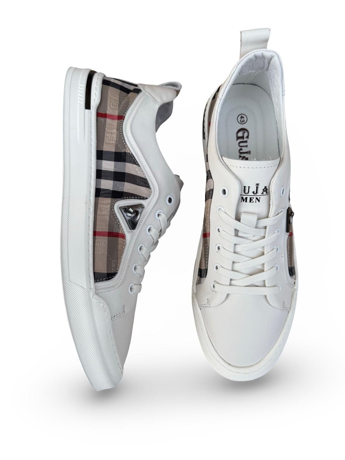 Guja Y510-4 Ekose Erkek Sneaker Beyaz