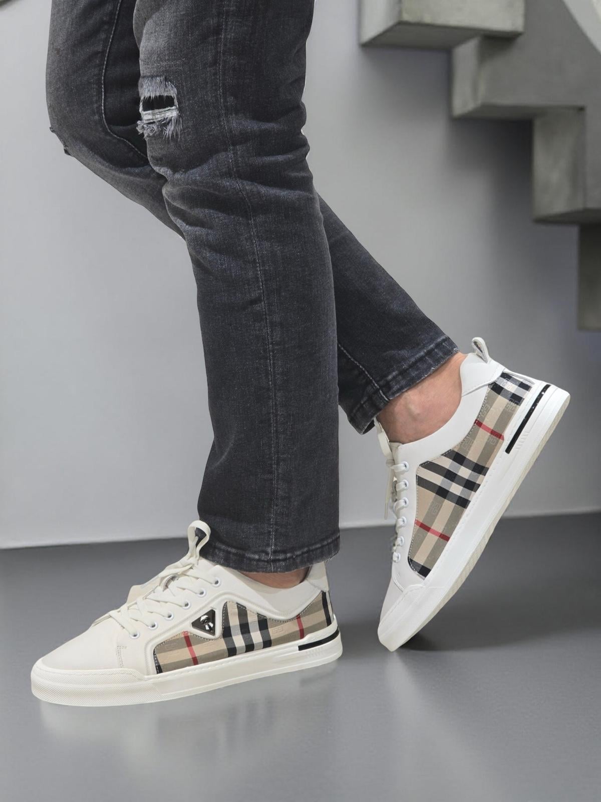 Guja Y510-4 Ekose Erkek Sneaker Beyaz