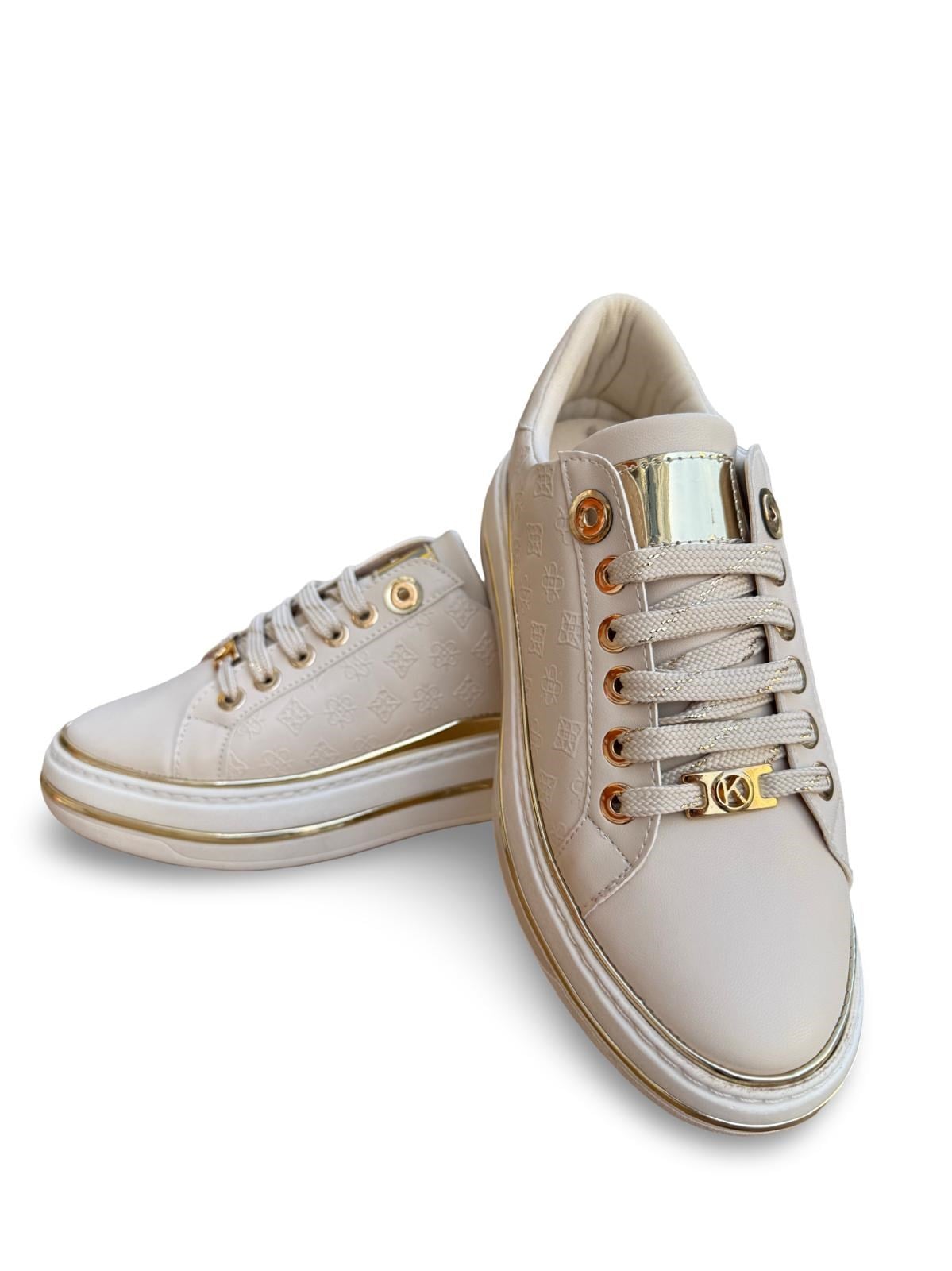 K73-2711 Eva Taban Kadın Sneaker Bej