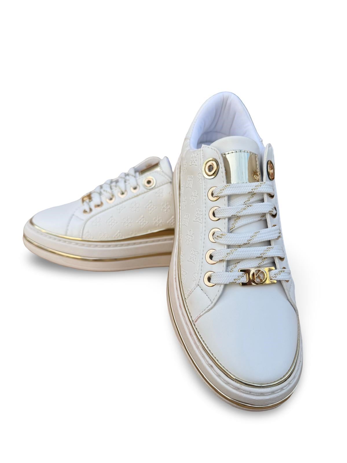K73-2711 Eva Taban Kadın Sneaker Beyaz Altın