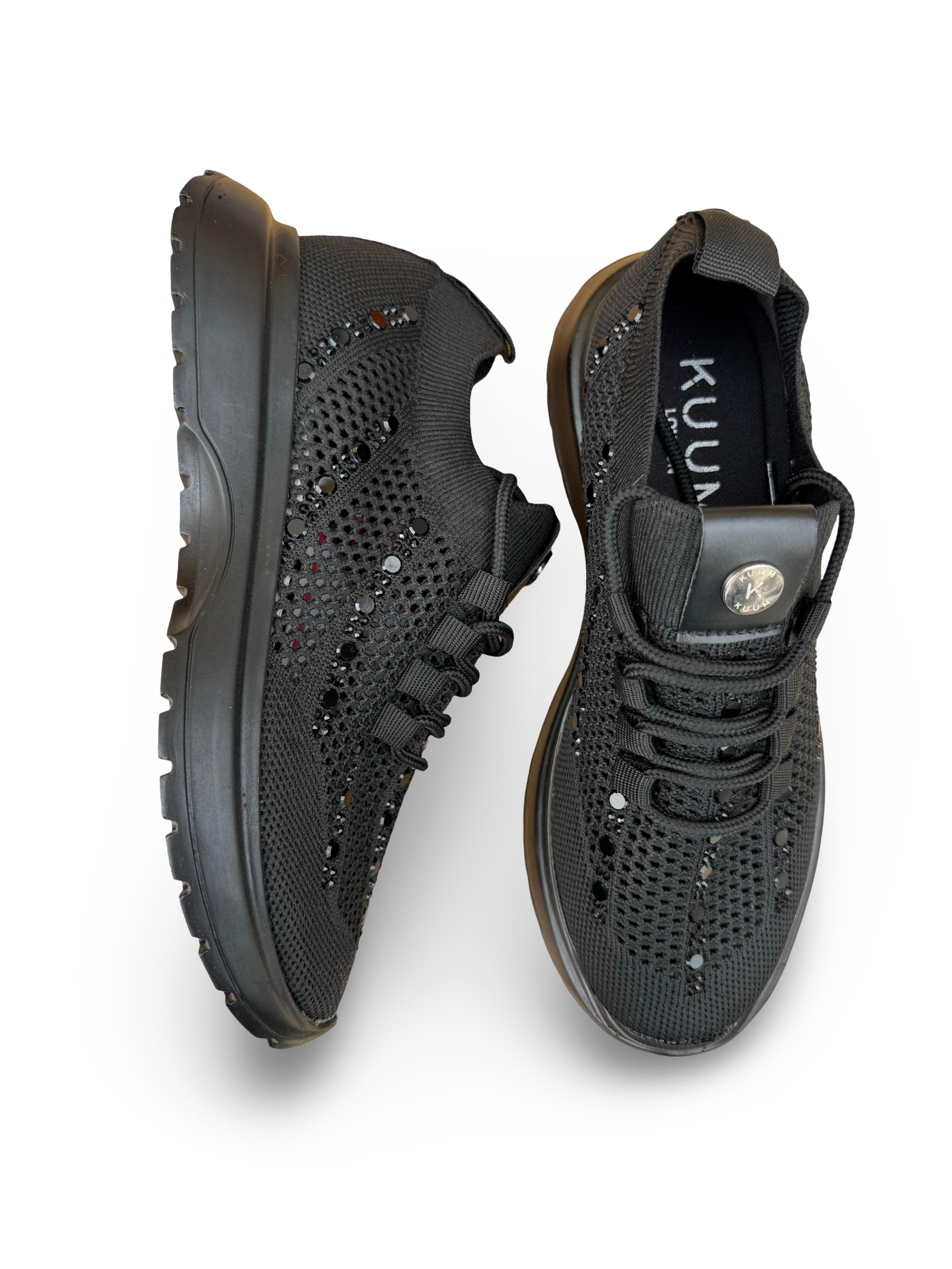 Kuum  K165203 Taş Detaylı Kadın Sneaker Siyah