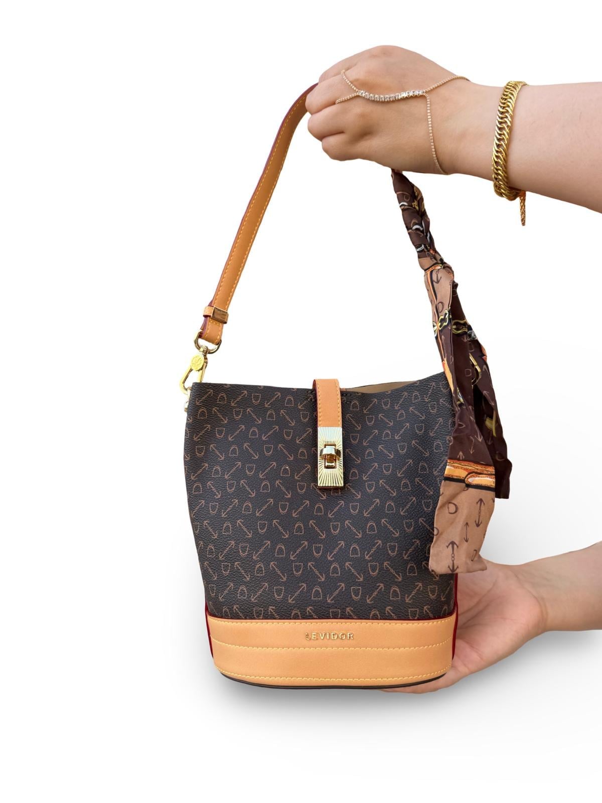 Lvdr930949 Monogram Desenli Kadın Premium Çanta Kahve