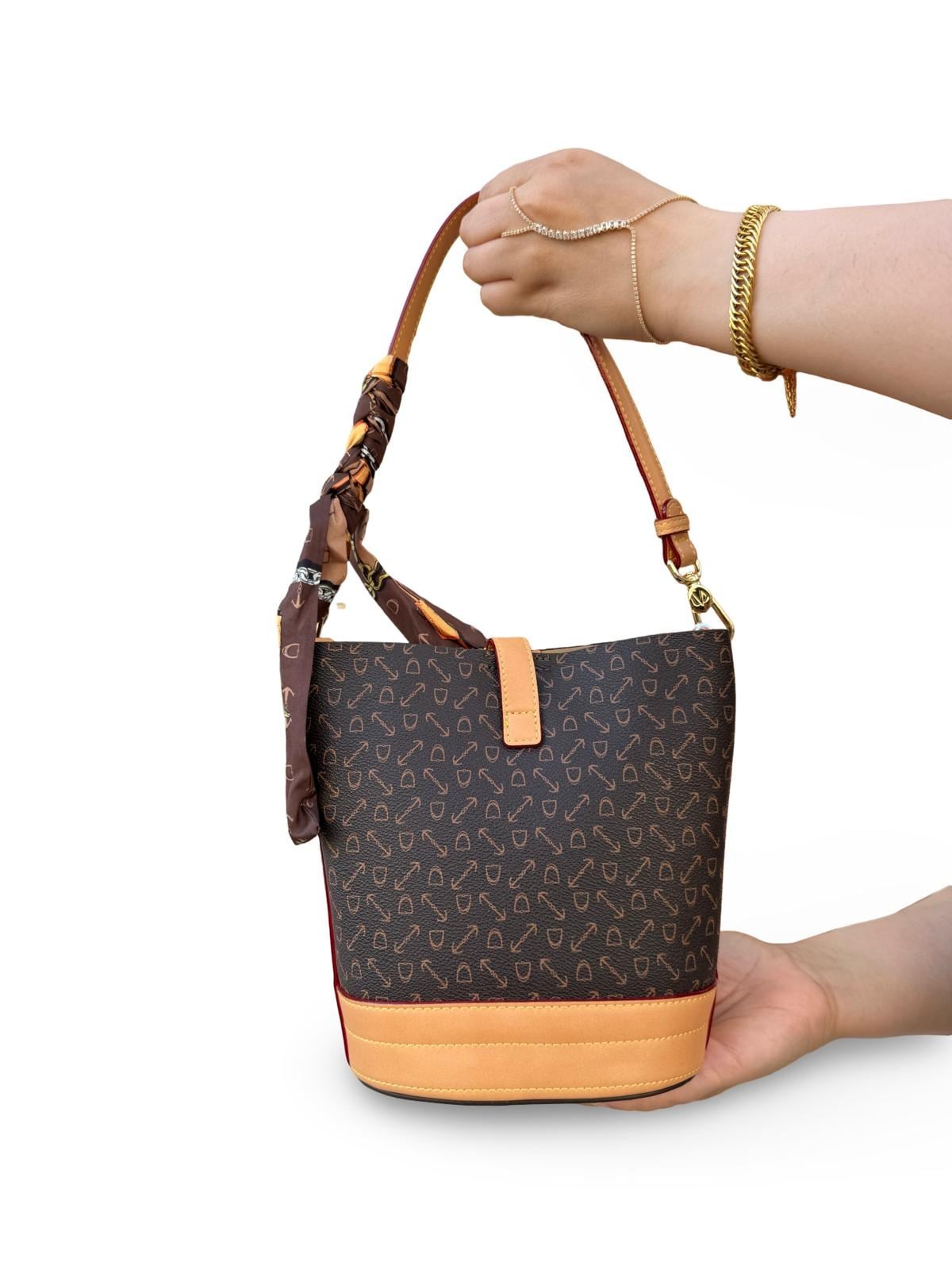 Lvdr930949 Monogram Desenli Kadın Premium Çanta Kahve