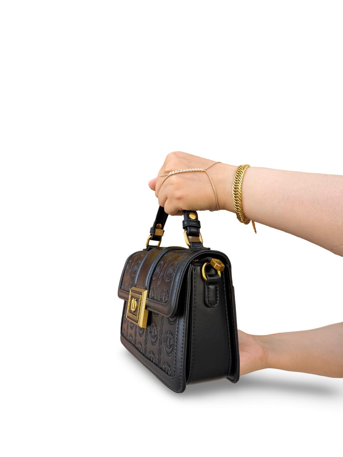 Lvdr931031 Desenli Gold Detaylı Kadın Premium Çanta Siyah