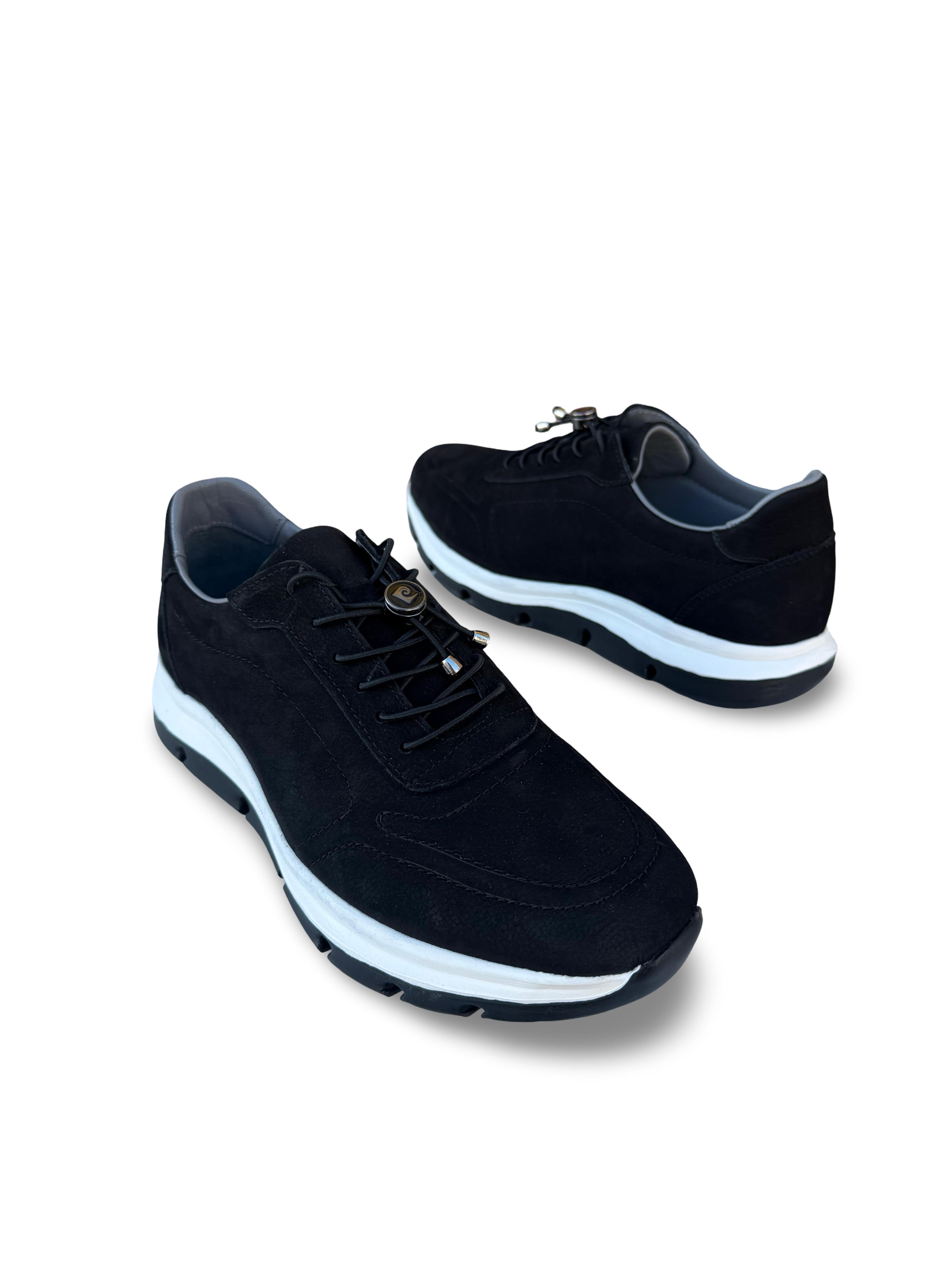 P.Cardin 43255 Hakiki Deri Erkek Comfort Taban Casual Siyah Nubuk