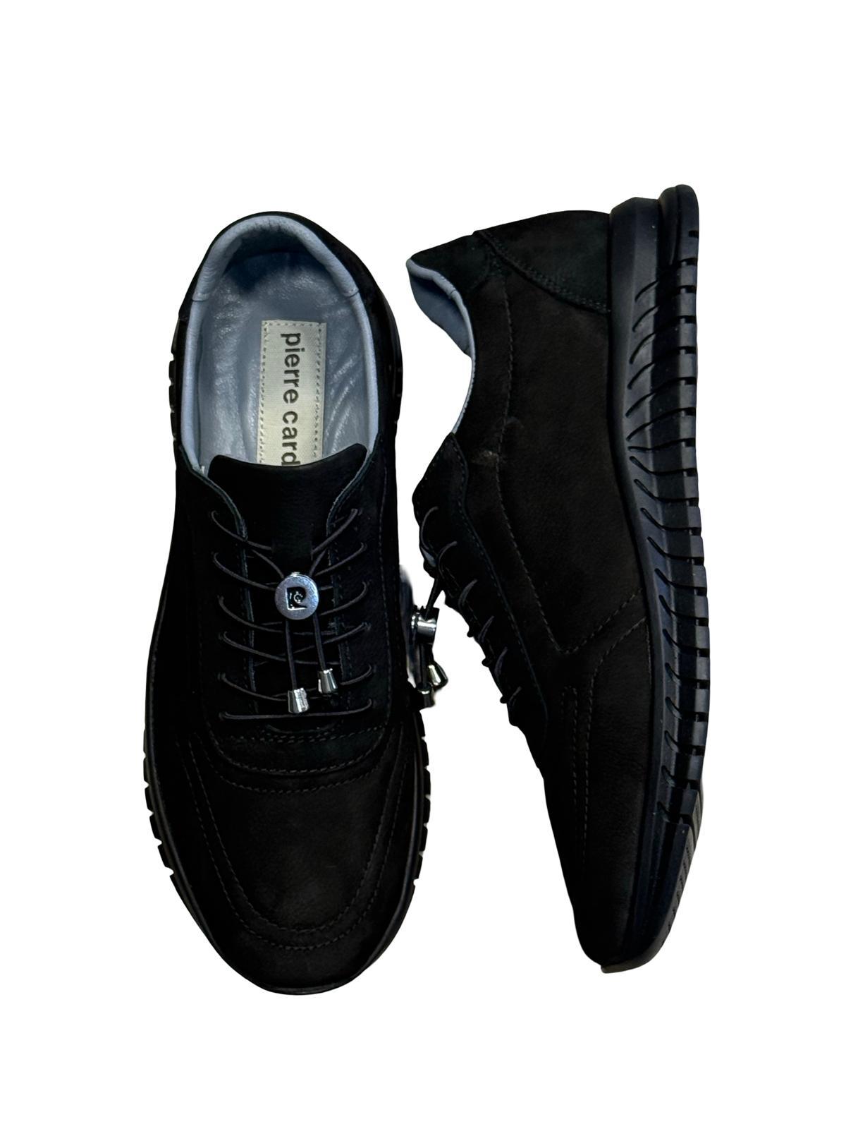 P.Cardin 43255-1 Rubber Hakiki Nubuk Deri Erkek Casual Ayakkabı Siyah Nubuk