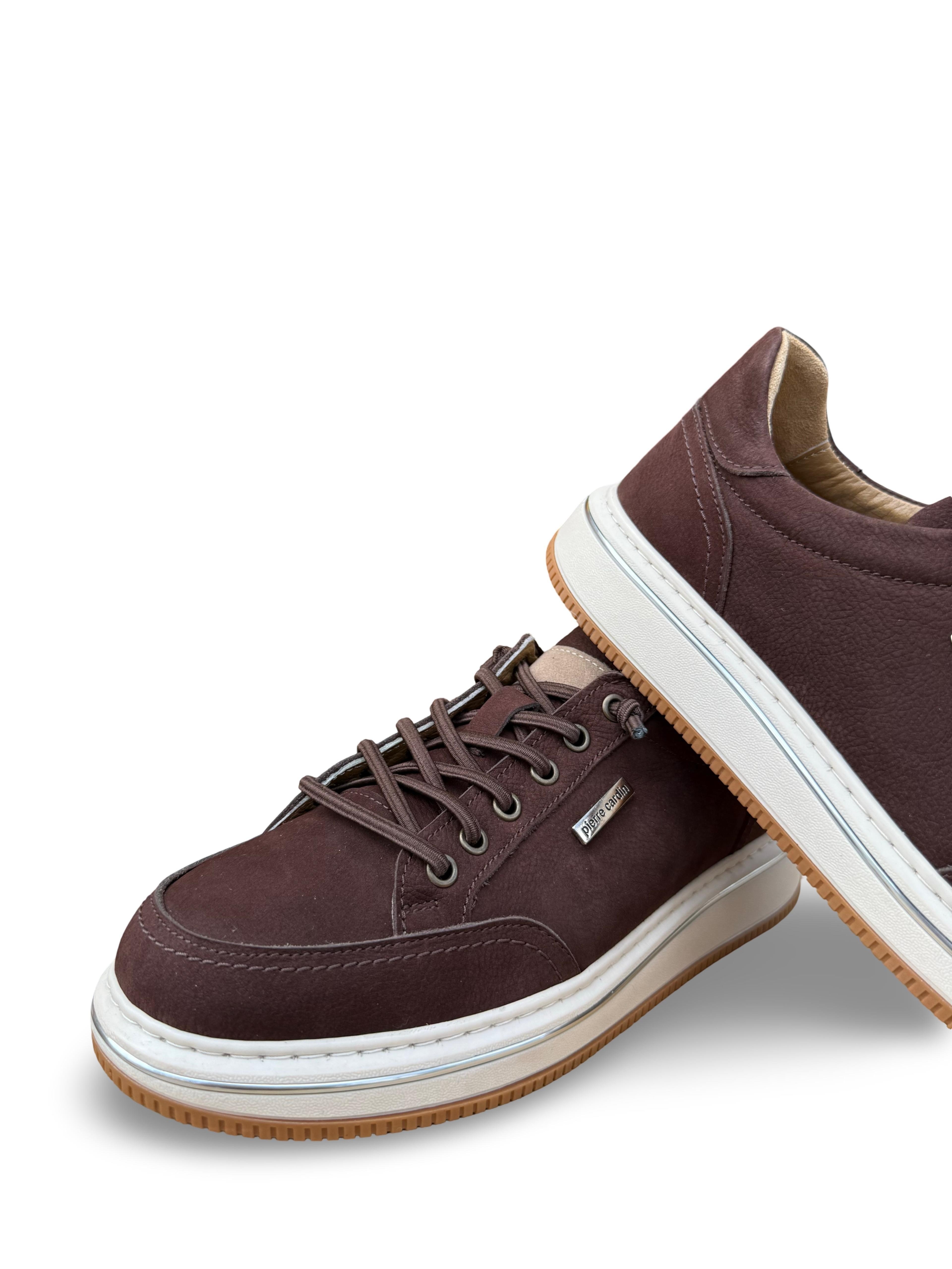 P.Cardin 26904 Hakiki Deri Comfort Taban Erkek Casual Ayakkabı Kahve Nubuk