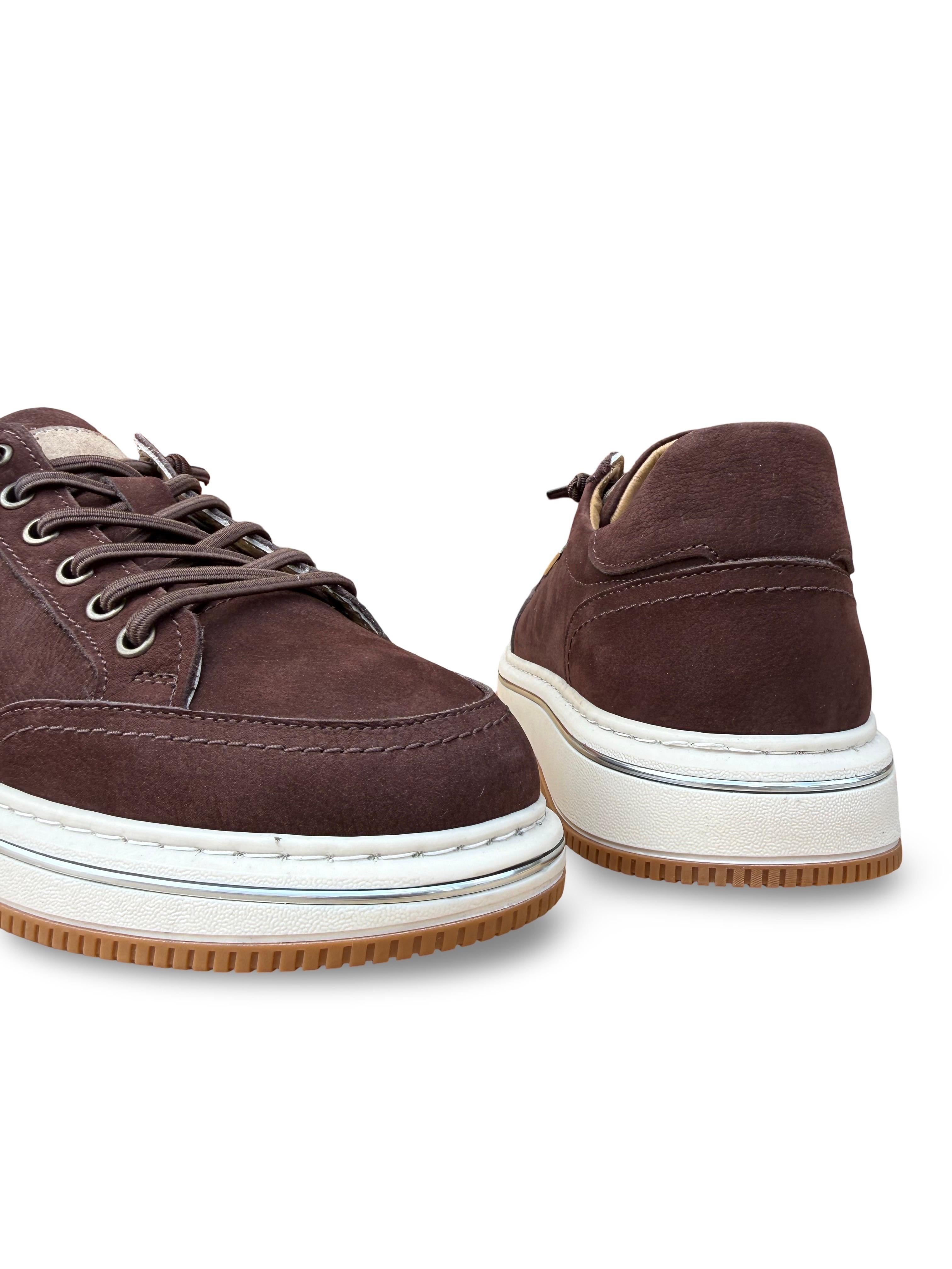 P.Cardin 26904 Hakiki Deri Comfort Taban Erkek Casual Ayakkabı Kahve Nubuk