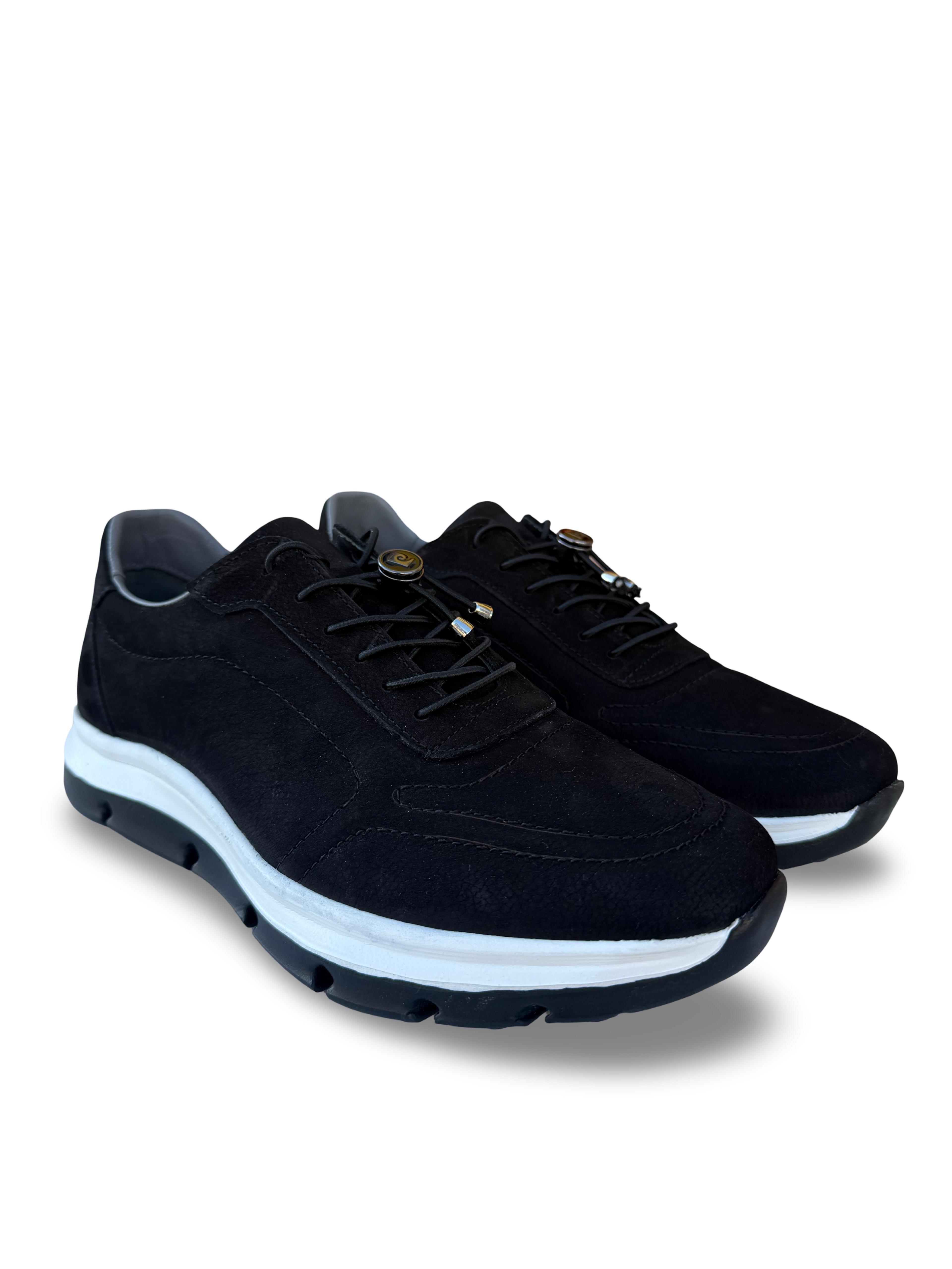 P.Cardin 43255 Hakiki Deri Erkek Comfort Taban Casual Siyah Nubuk