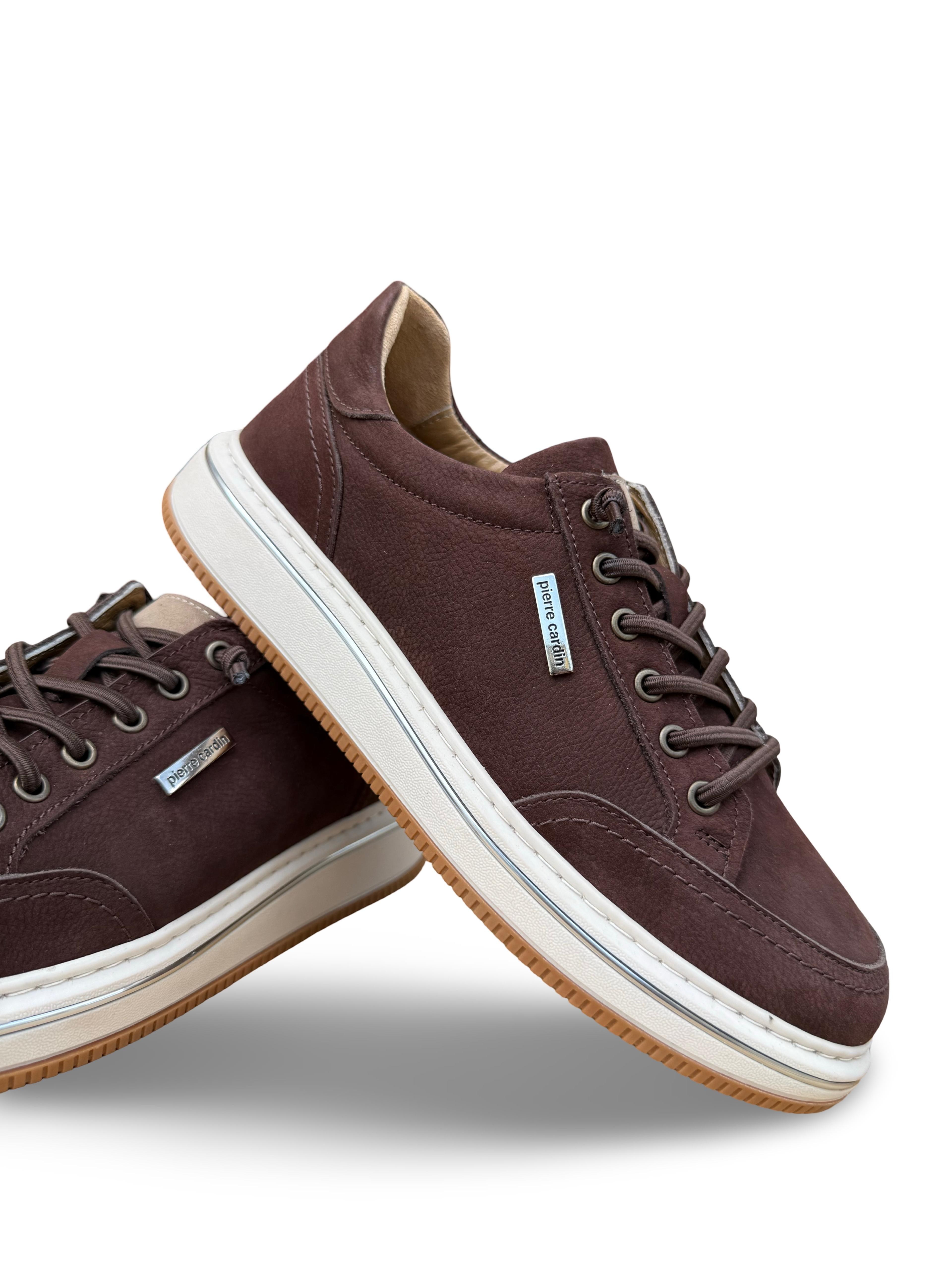 P.Cardin 26904 Hakiki Deri Comfort Taban Erkek Casual Ayakkabı Kahve Nubuk