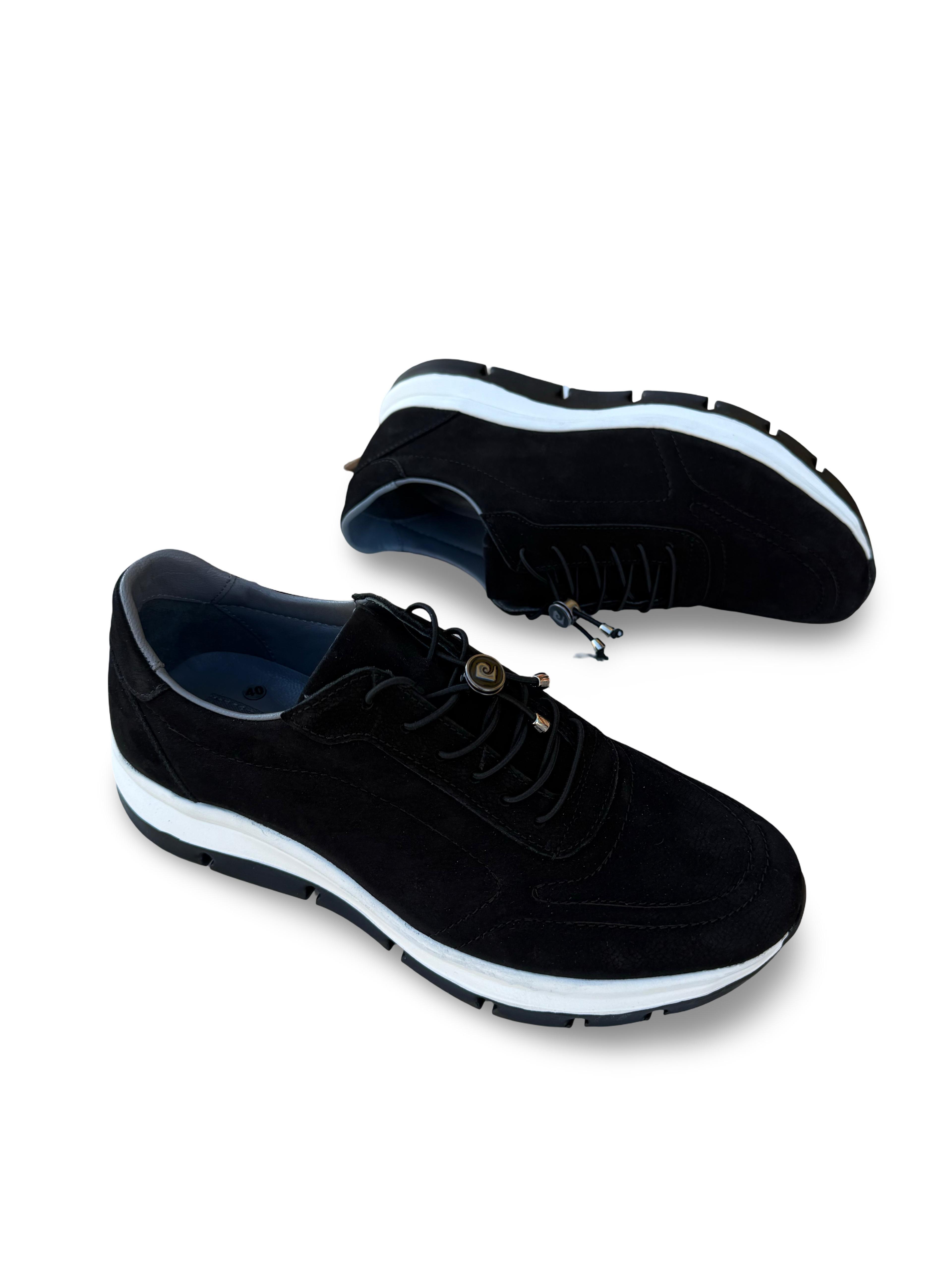 P.Cardin 43255 Hakiki Deri Erkek Comfort Taban Casual Siyah Nubuk