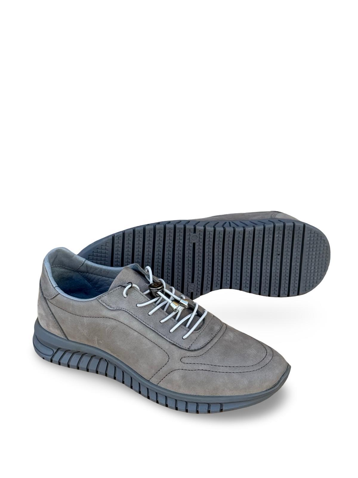 P.Cardin 43255-1 Rubber Hakiki Nubuk Deri Erkek Casual Ayakkabı Gri Nubuk