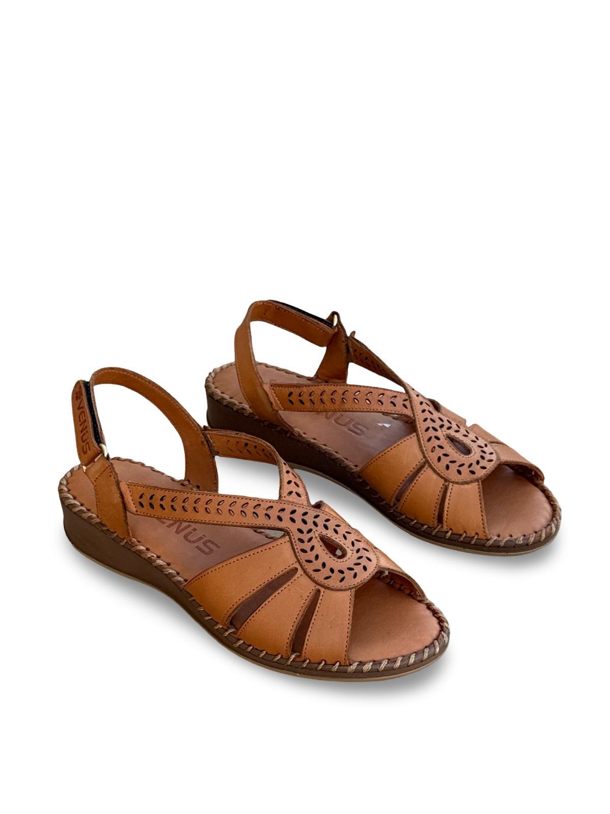 Venüs 2313711Y Hakiki Deri Comfort Taban Kadın Sandalet Taba