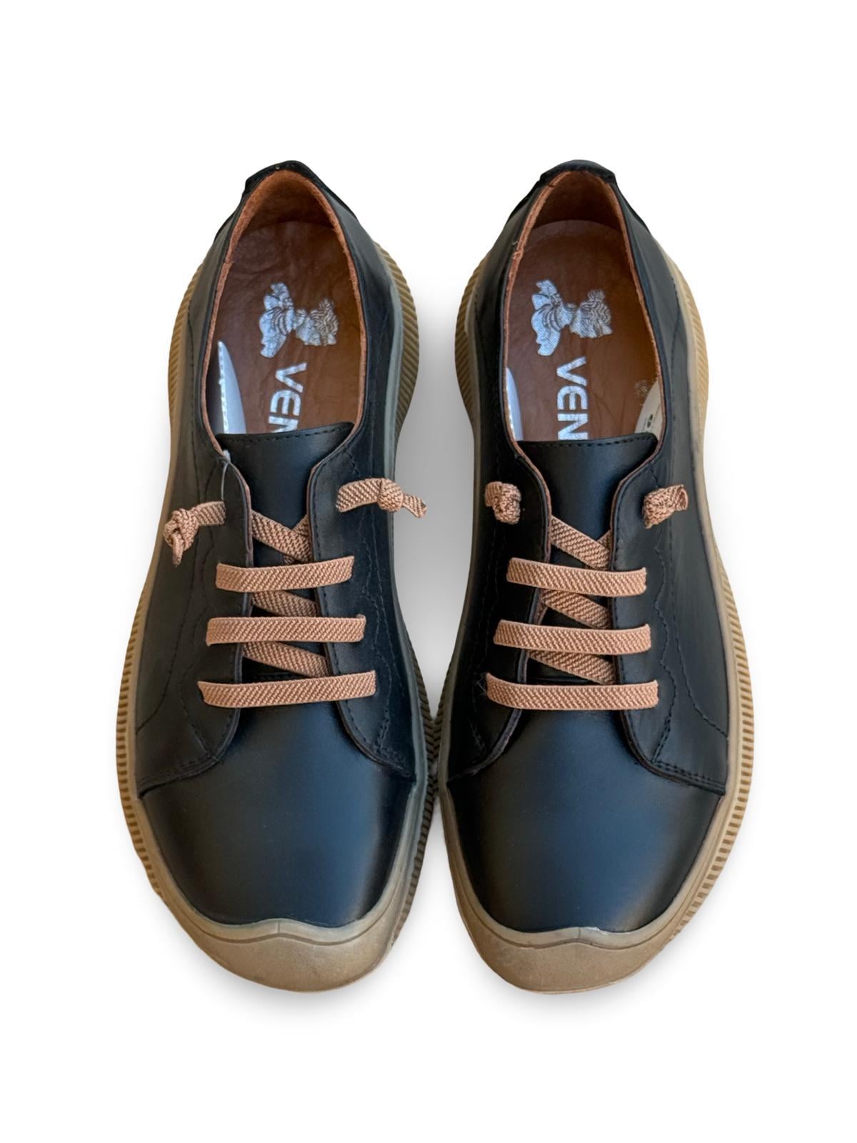 Venüs 2413504Y Hakiki Deri Kadın Sneaker Siyah