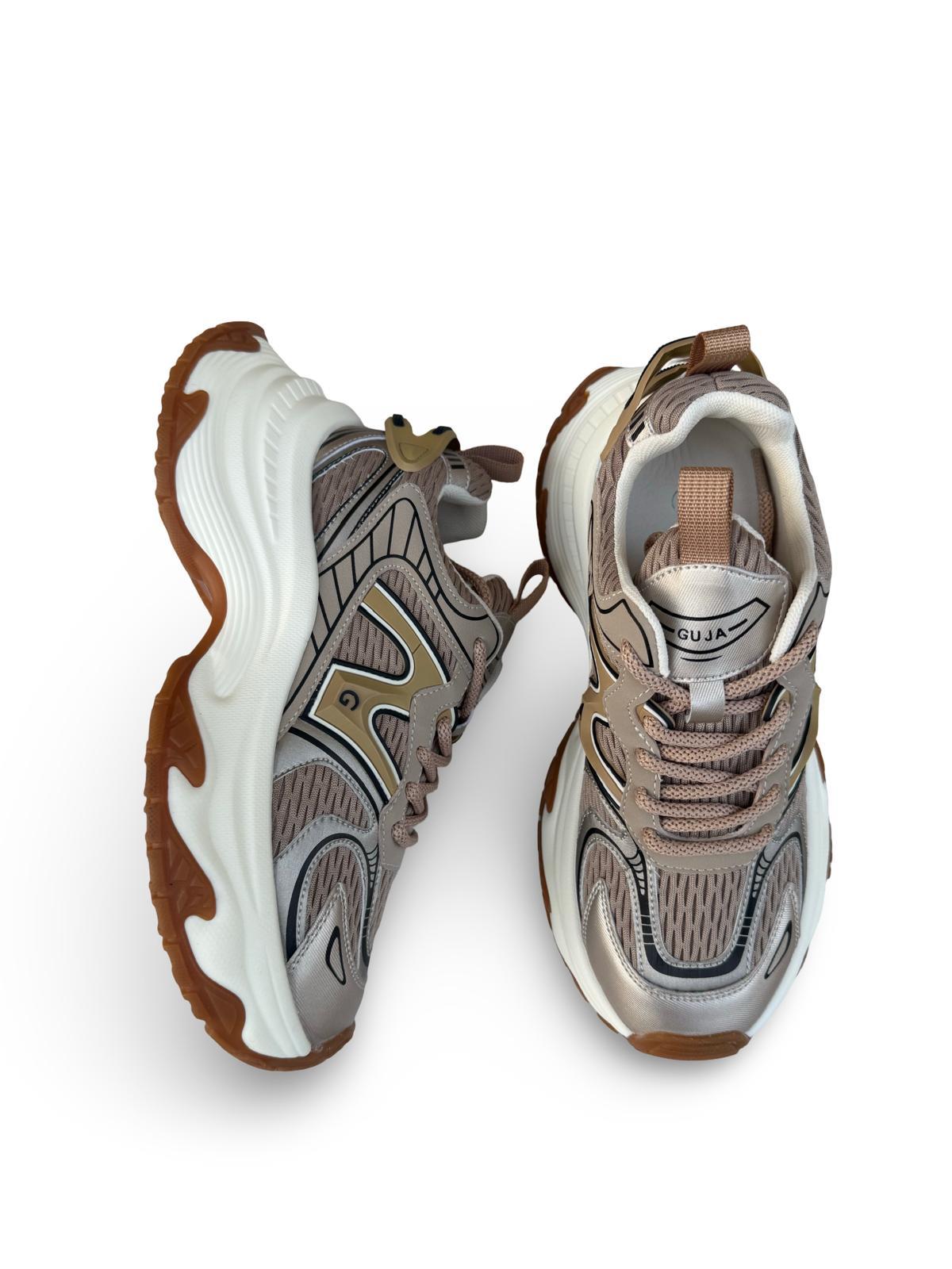 Yalınayak 25Y324 Kadın Yüksek Taban Sneaker Spor Bej