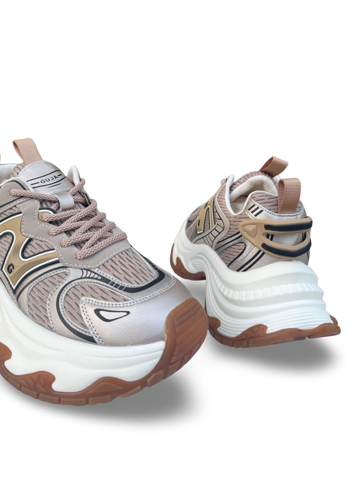 Yalınayak 25Y324 Kadın Yüksek Taban Sneaker Spor Bej