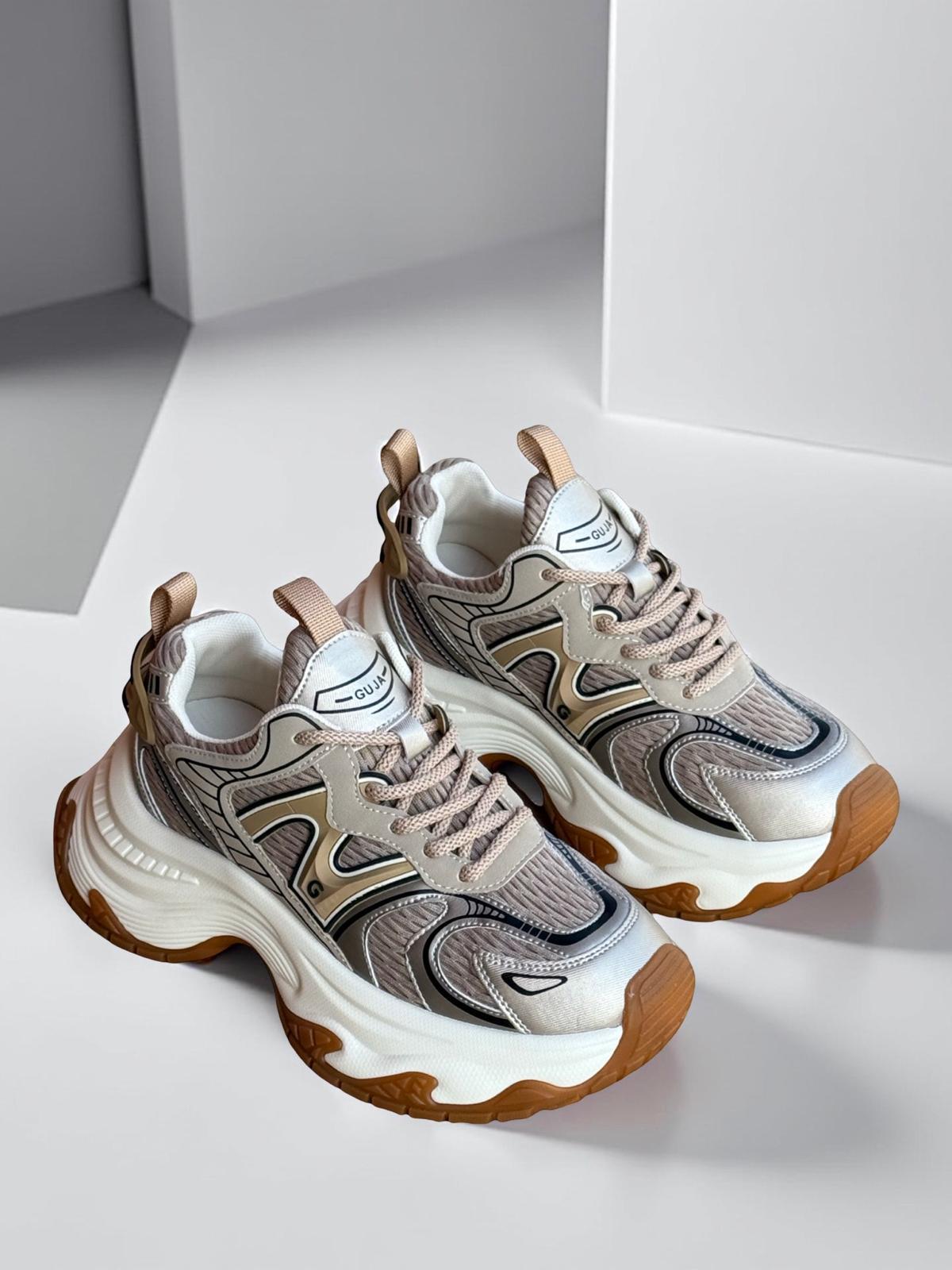 Yalınayak 25Y324 Kadın Yüksek Taban Sneaker Spor Bej